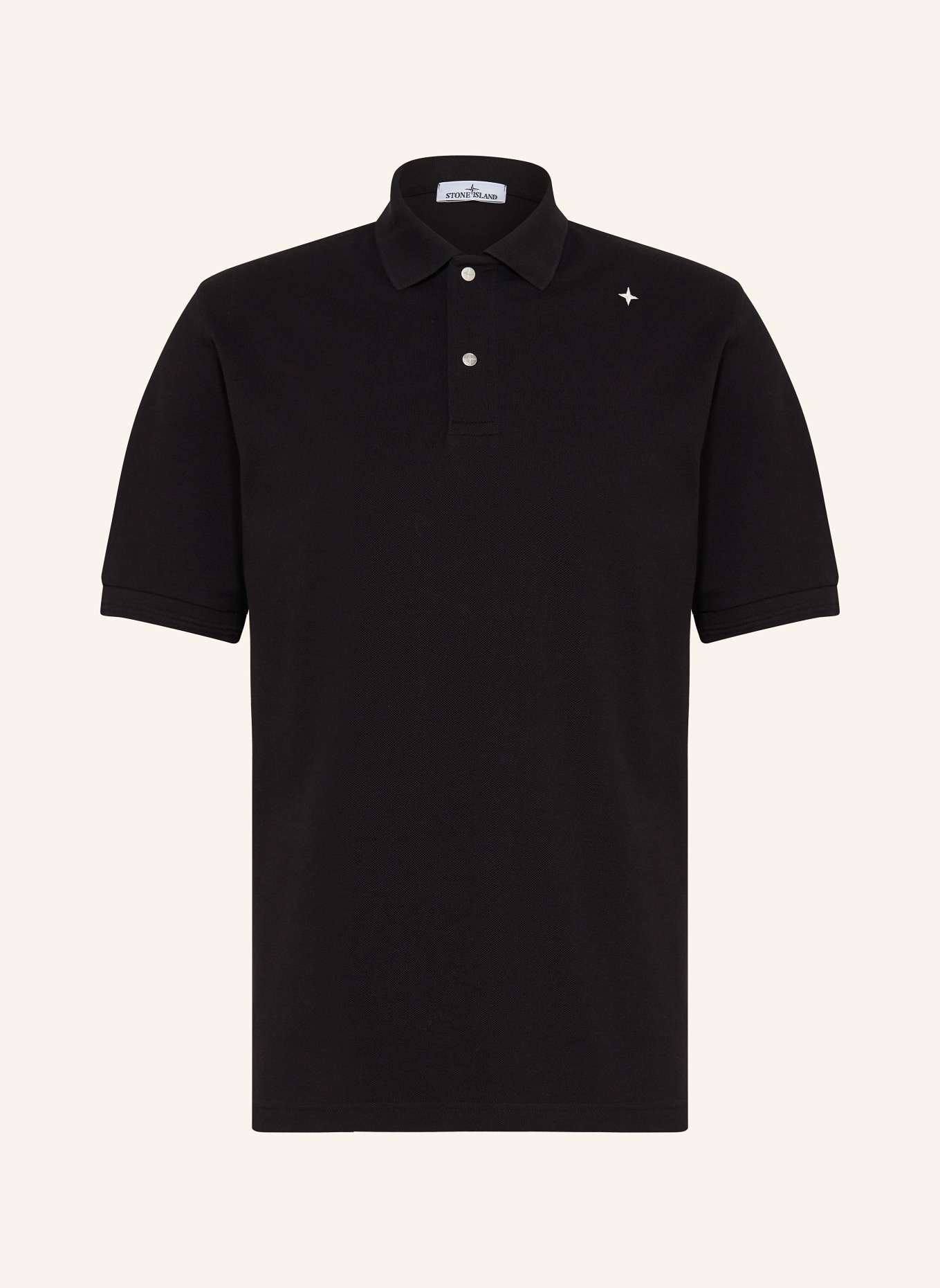 STONE ISLAND Piqué polo shirt STELLINA, Color: BLACK (Image 1)