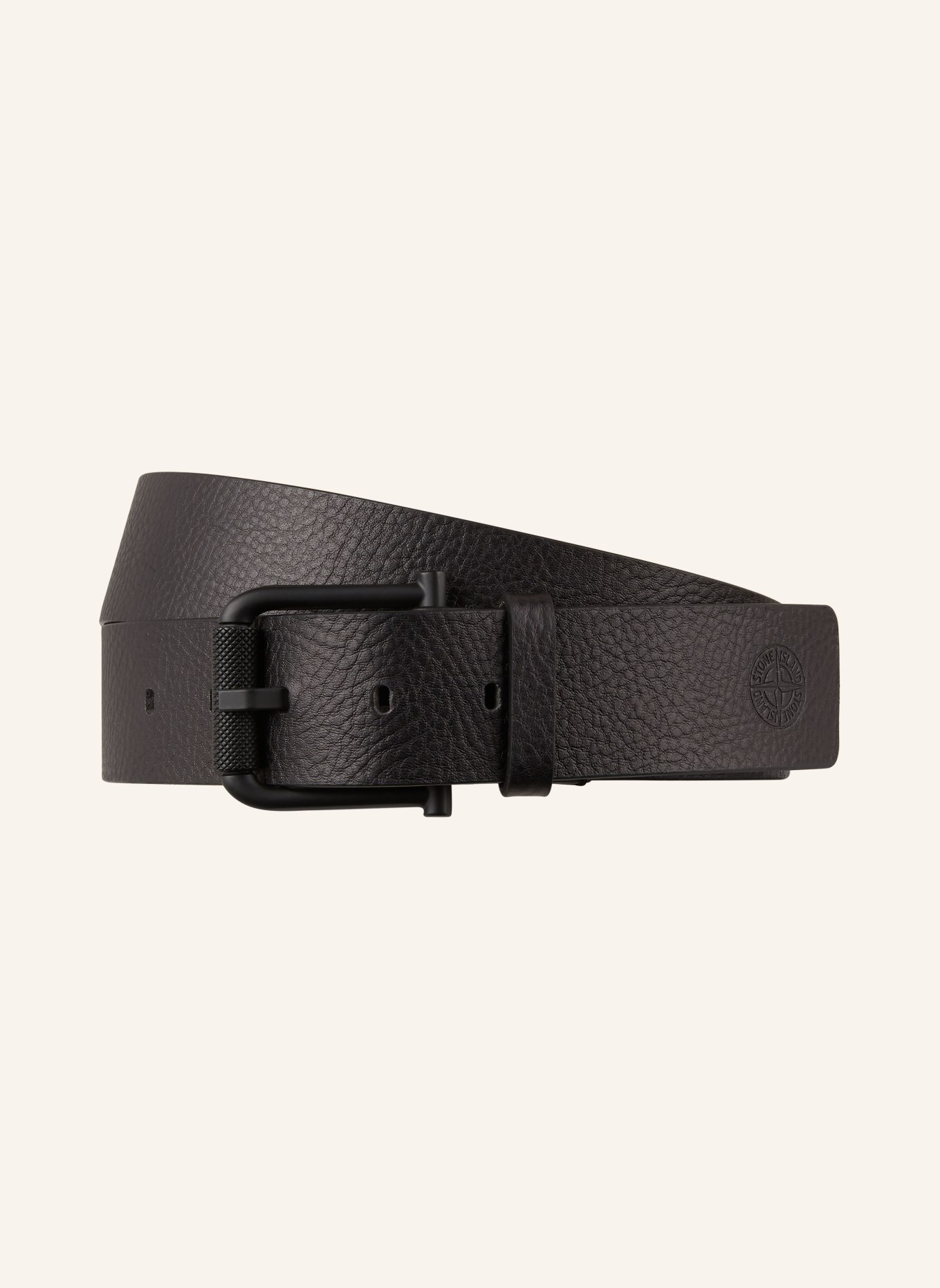 STONE ISLAND Leather belt, Color: BLACK (Image 1)