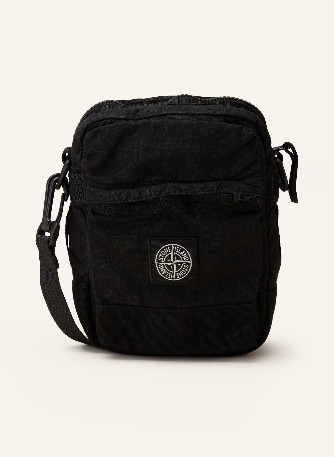 STONE ISLAND Crossbody bag made of linen, Color: BLACK (Image 1)