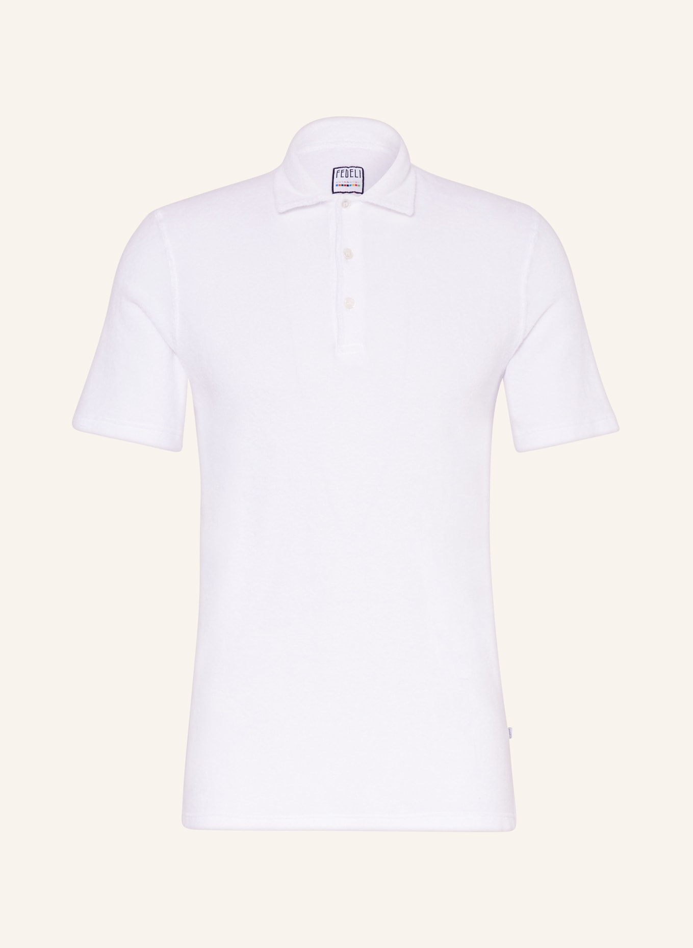 FEDELI Terry cloth polo shirt, Color: WHITE (Image 1)