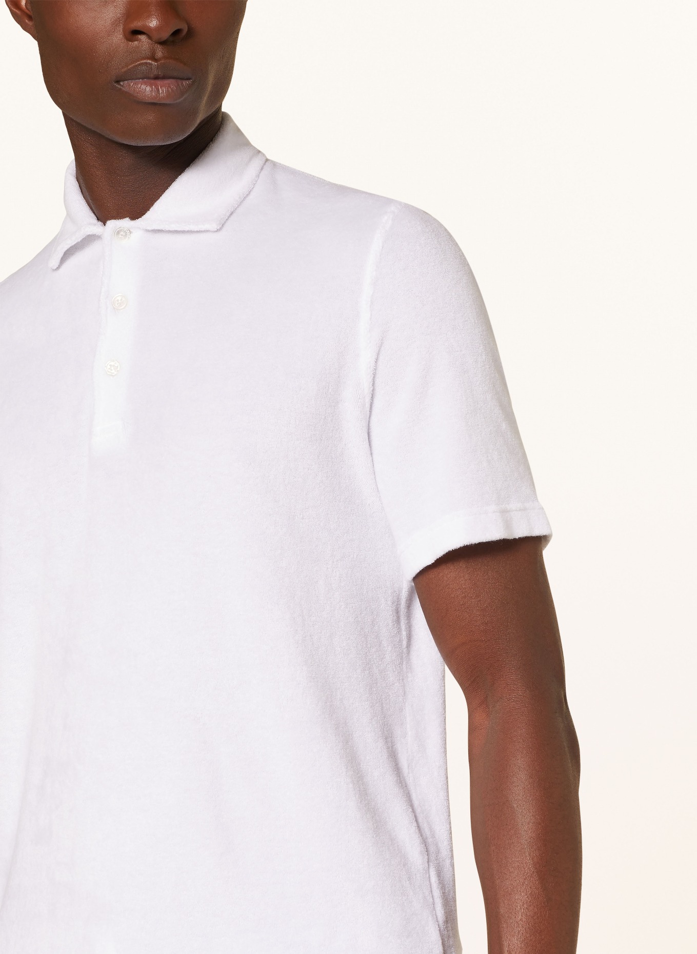 FEDELI Terry cloth polo shirt, Color: WHITE (Image 4)