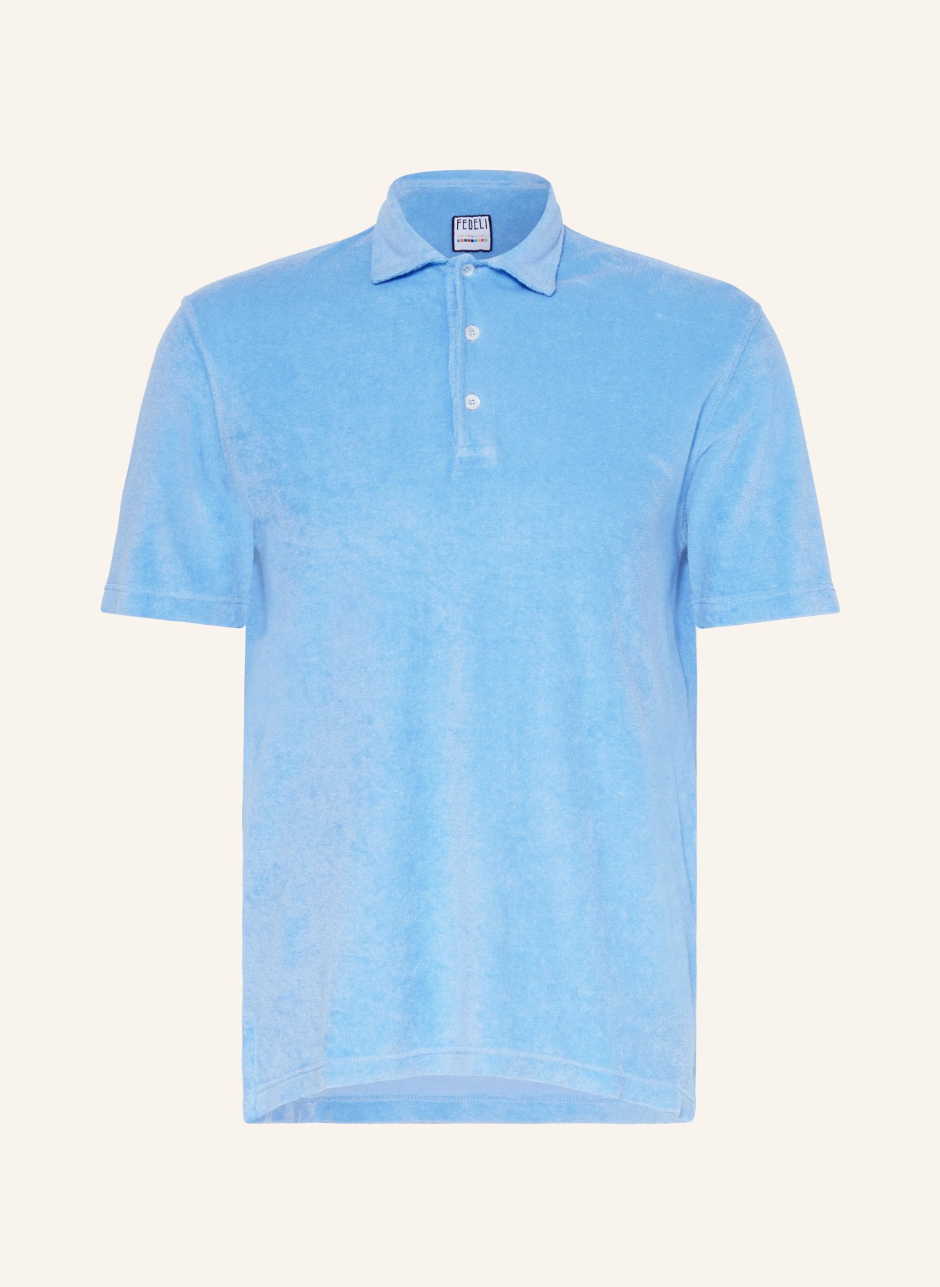 FEDELI Terry cloth polo shirt, Color: LIGHT BLUE (Image 1)