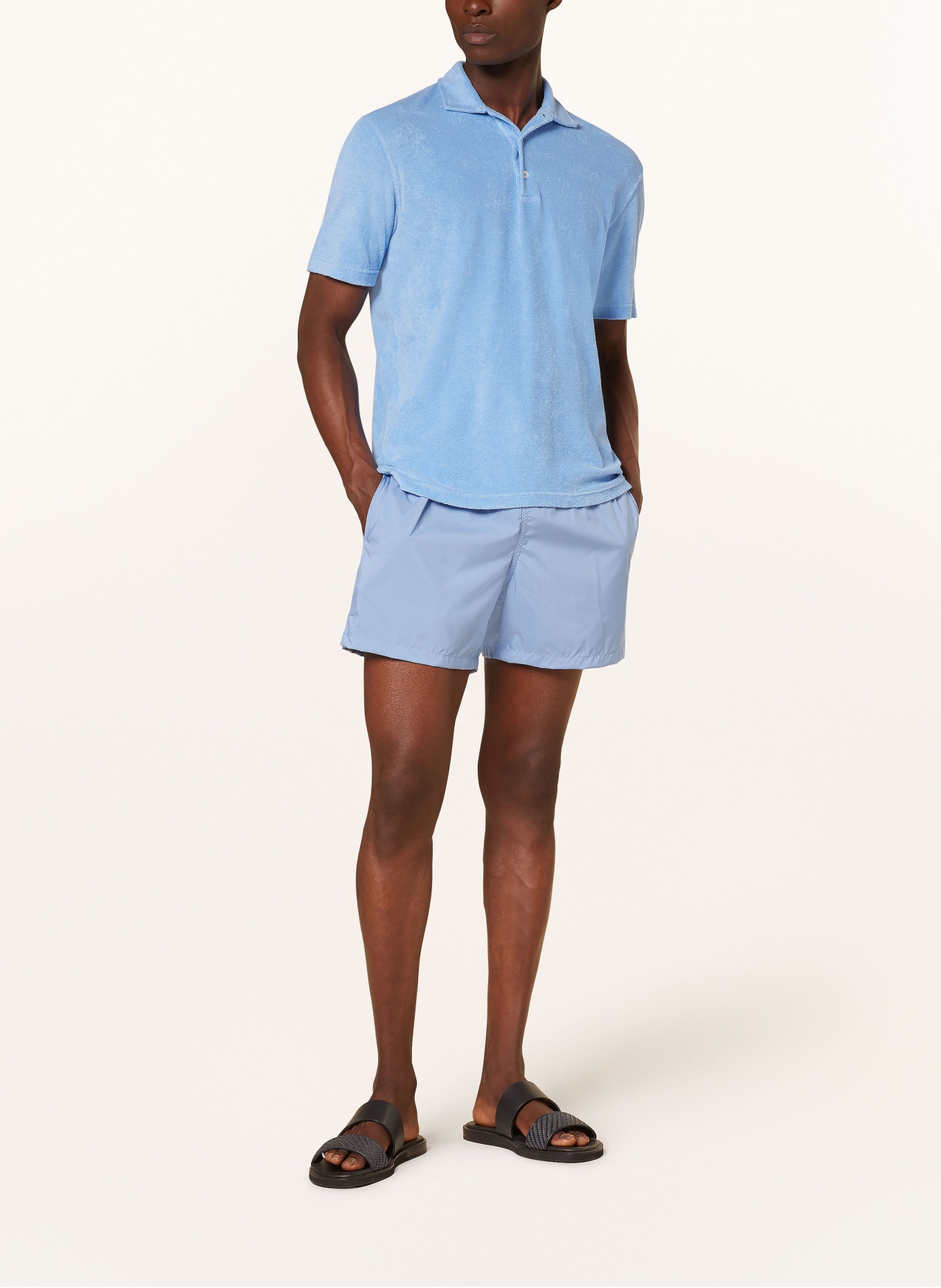 FEDELI Terry cloth polo shirt, Color: LIGHT BLUE (Image 2)