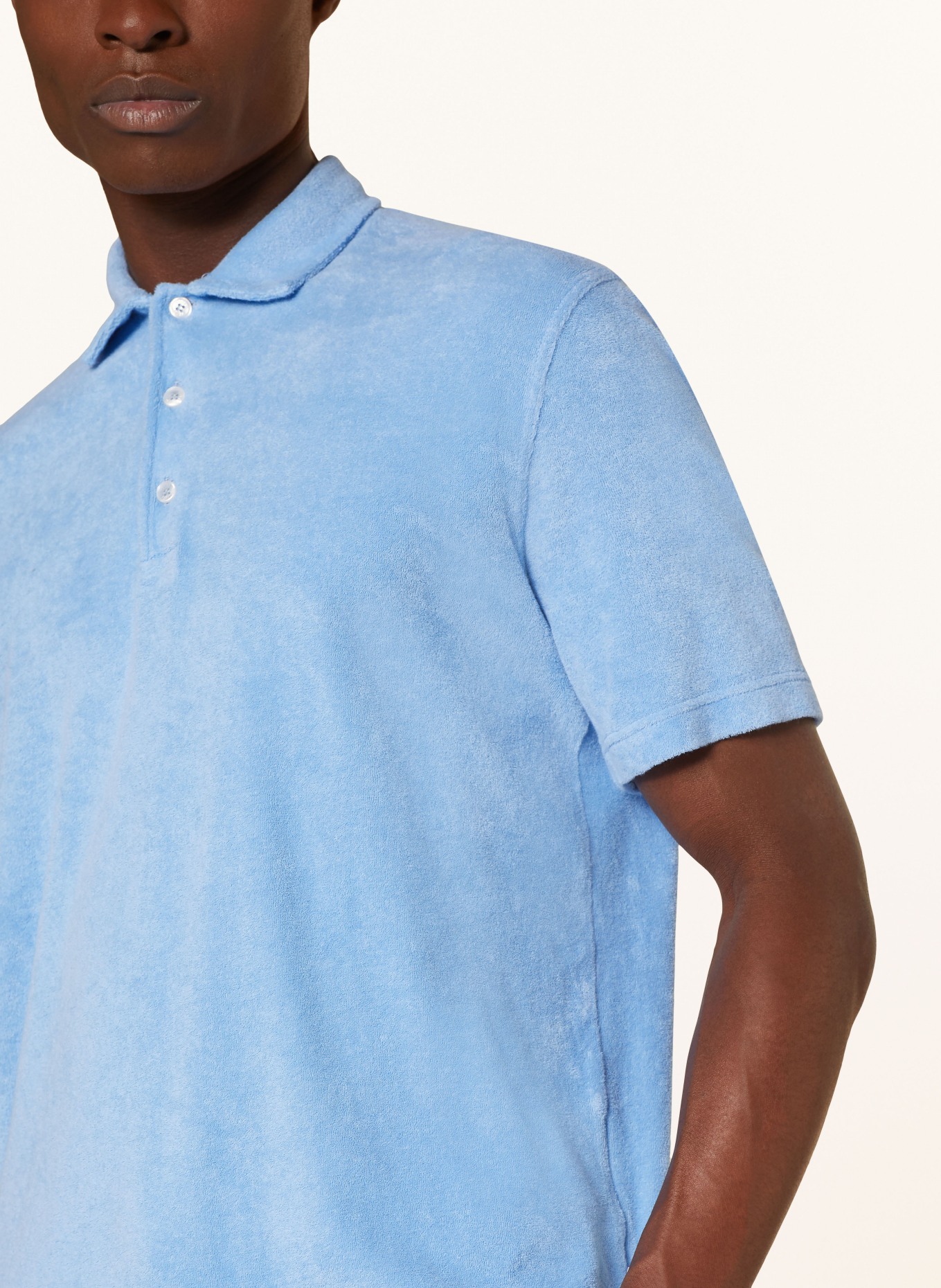 FEDELI Terry cloth polo shirt, Color: LIGHT BLUE (Image 4)