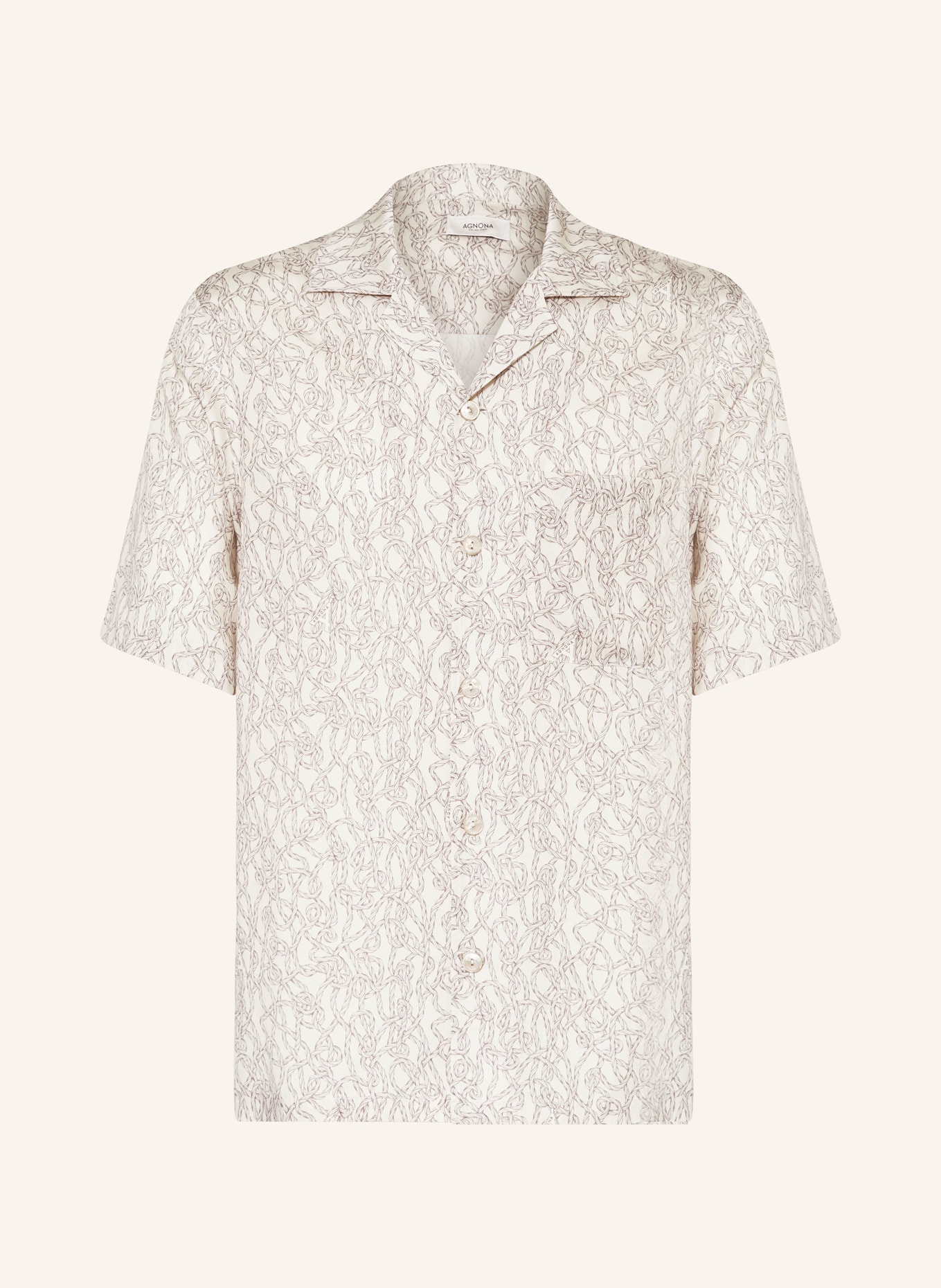 AGNONA Resort shirt extra slim fit, Color: ECRU/ TAUPE (Image 1)