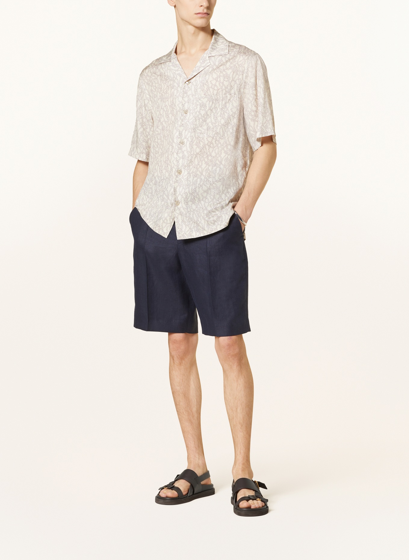 AGNONA Resort shirt extra slim fit, Color: ECRU/ TAUPE (Image 2)