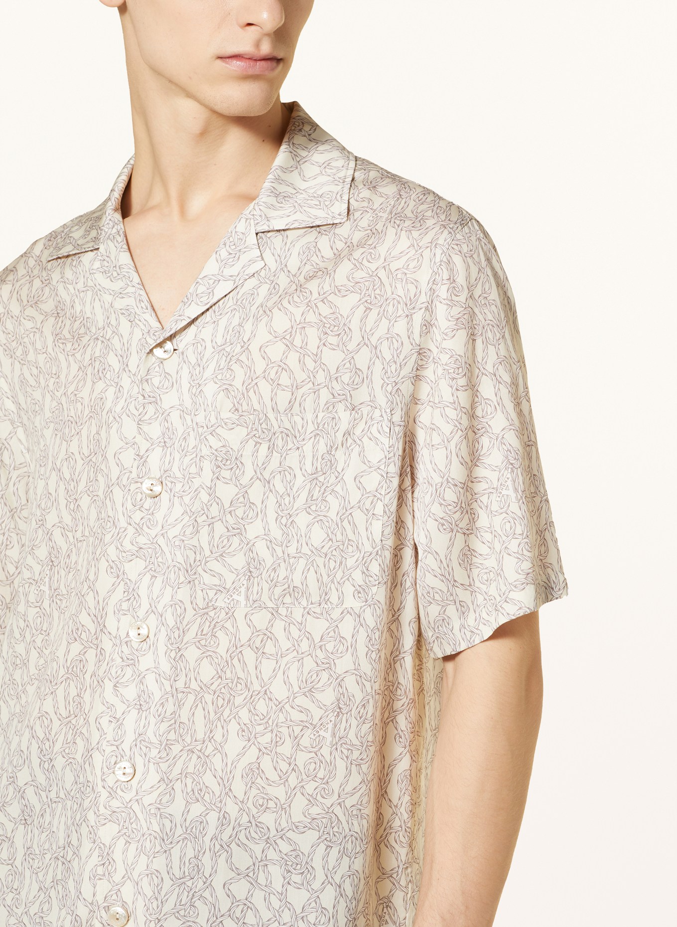AGNONA Resort shirt extra slim fit, Color: ECRU/ TAUPE (Image 4)