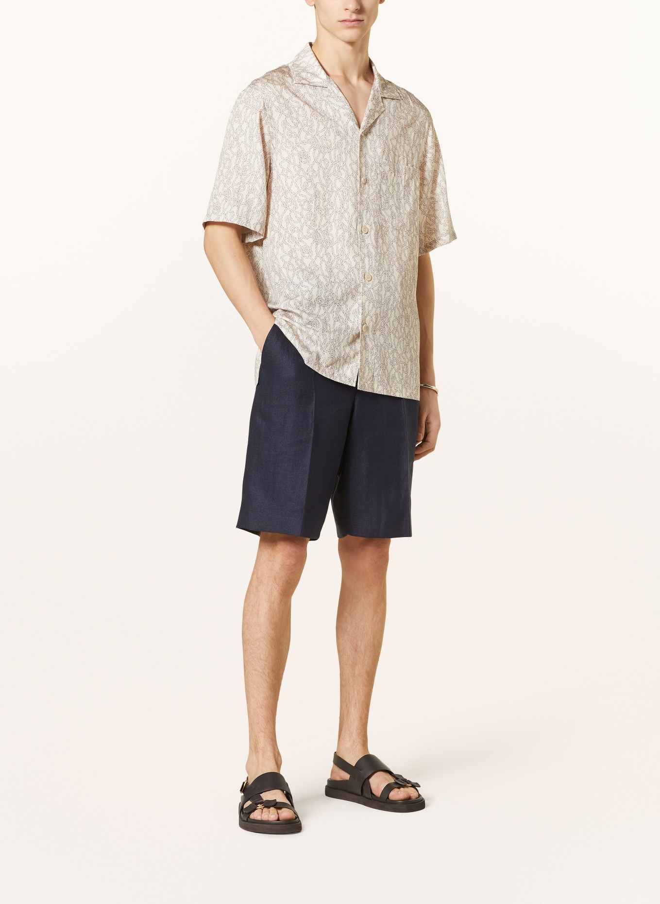 AGNONA Linen shorts, Color: DARK BLUE (Image 2)