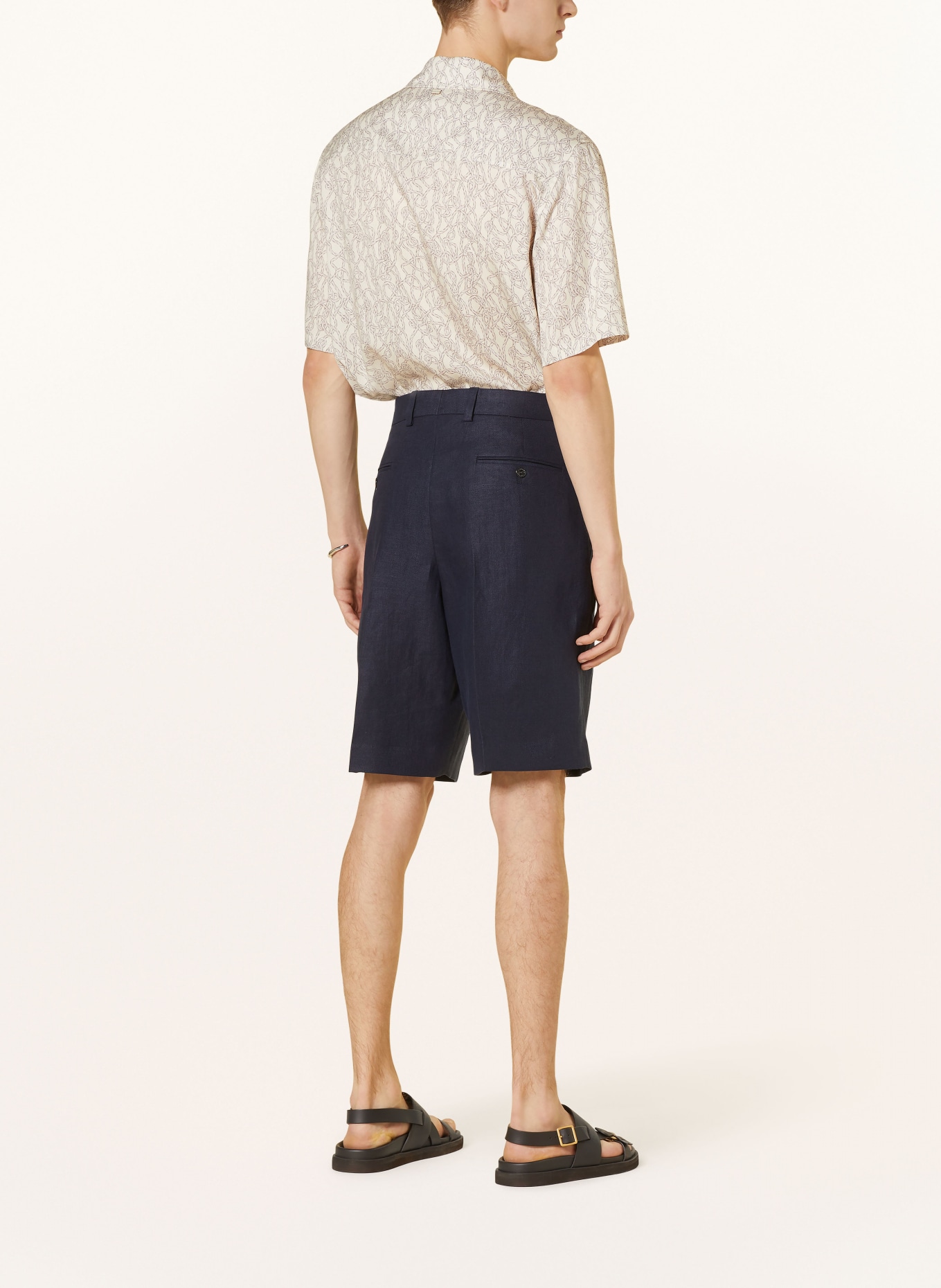 AGNONA Linen shorts, Color: DARK BLUE (Image 3)