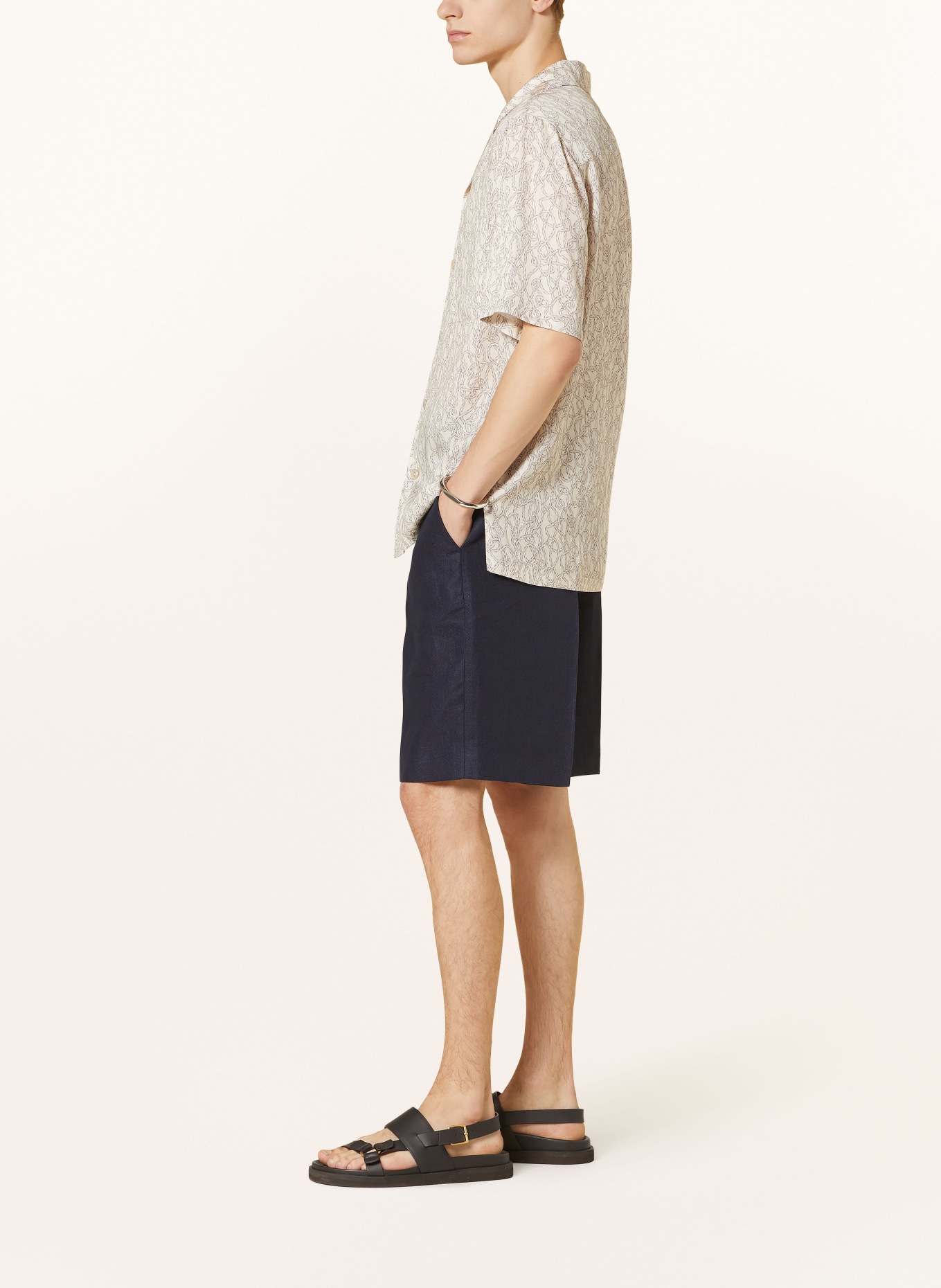 AGNONA Linen shorts, Color: DARK BLUE (Image 4)
