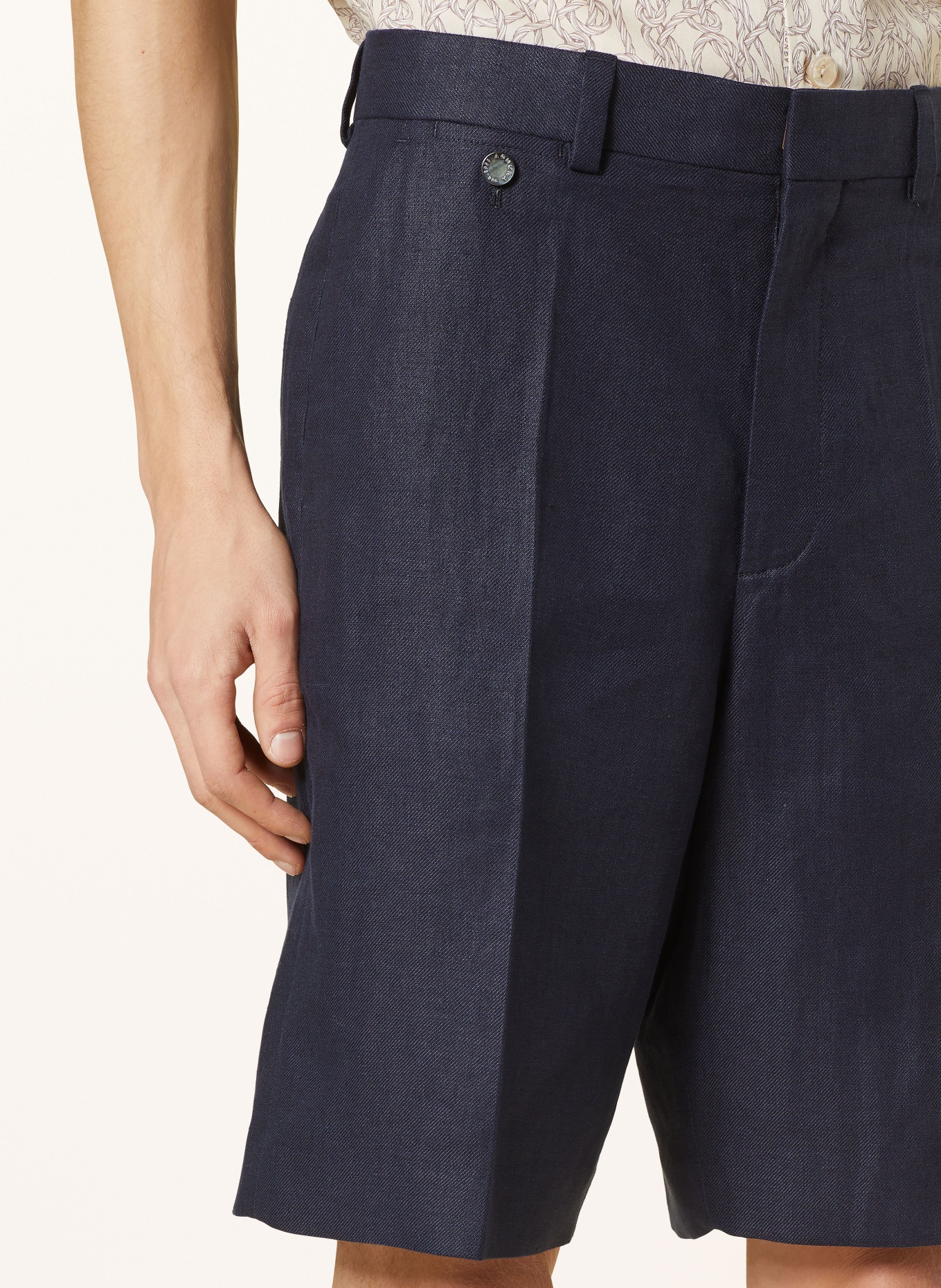 AGNONA Linen shorts, Color: DARK BLUE (Image 5)