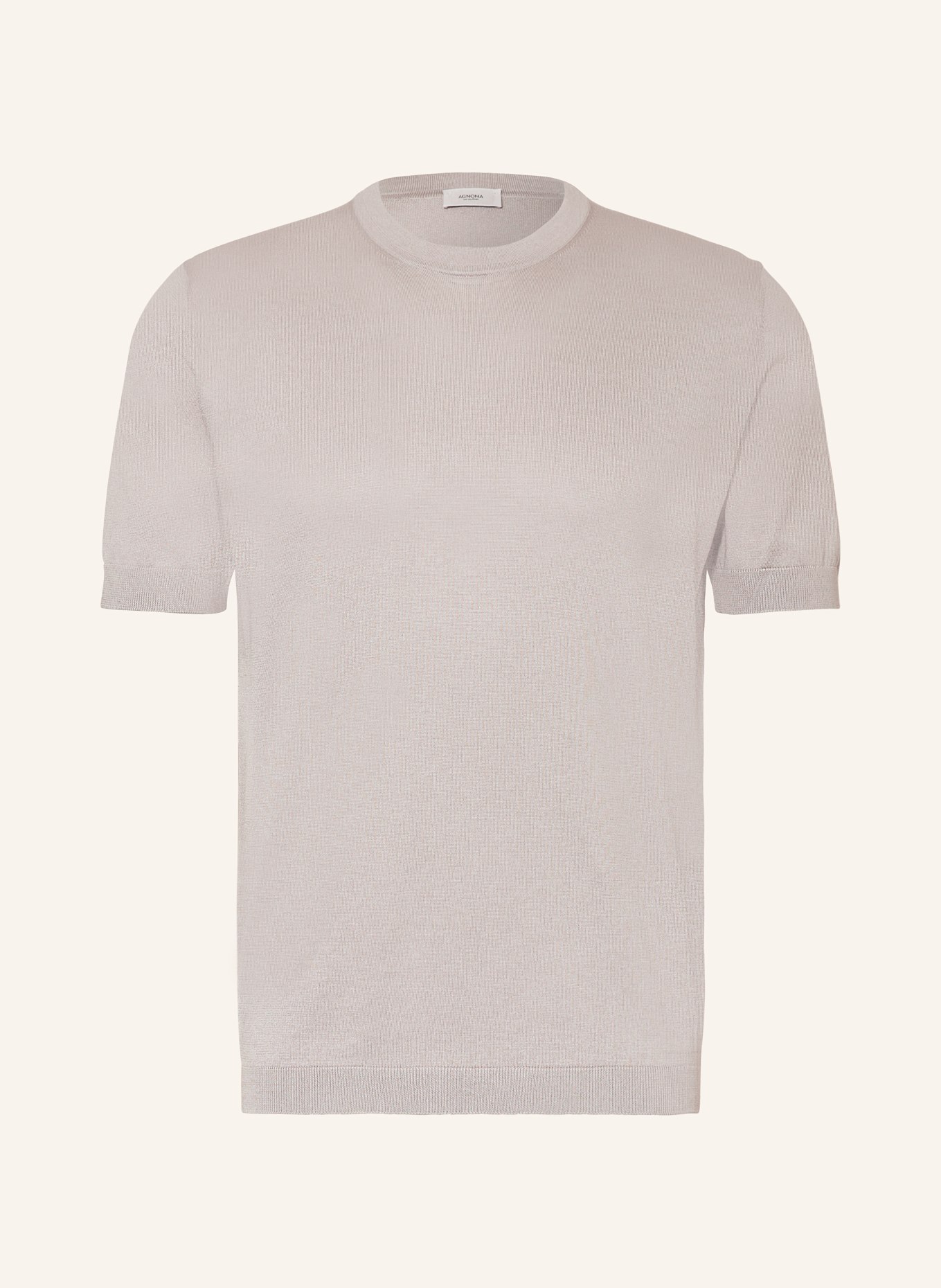 AGNONA T-shirt with silk, Color: BEIGE (Image 1)