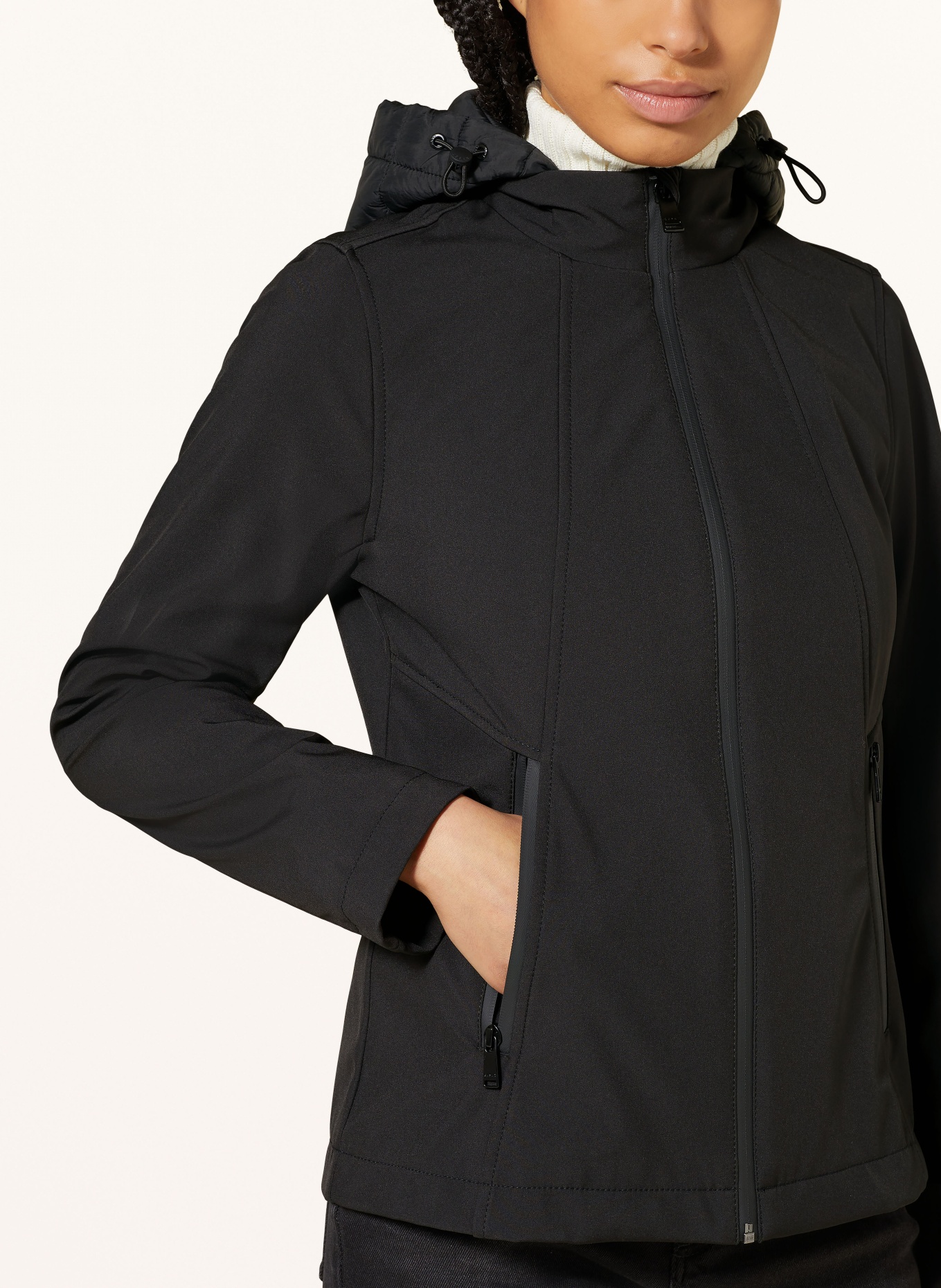 RESET Rain jacket SEINE with removable hood, Color: BLACK (Image 5)