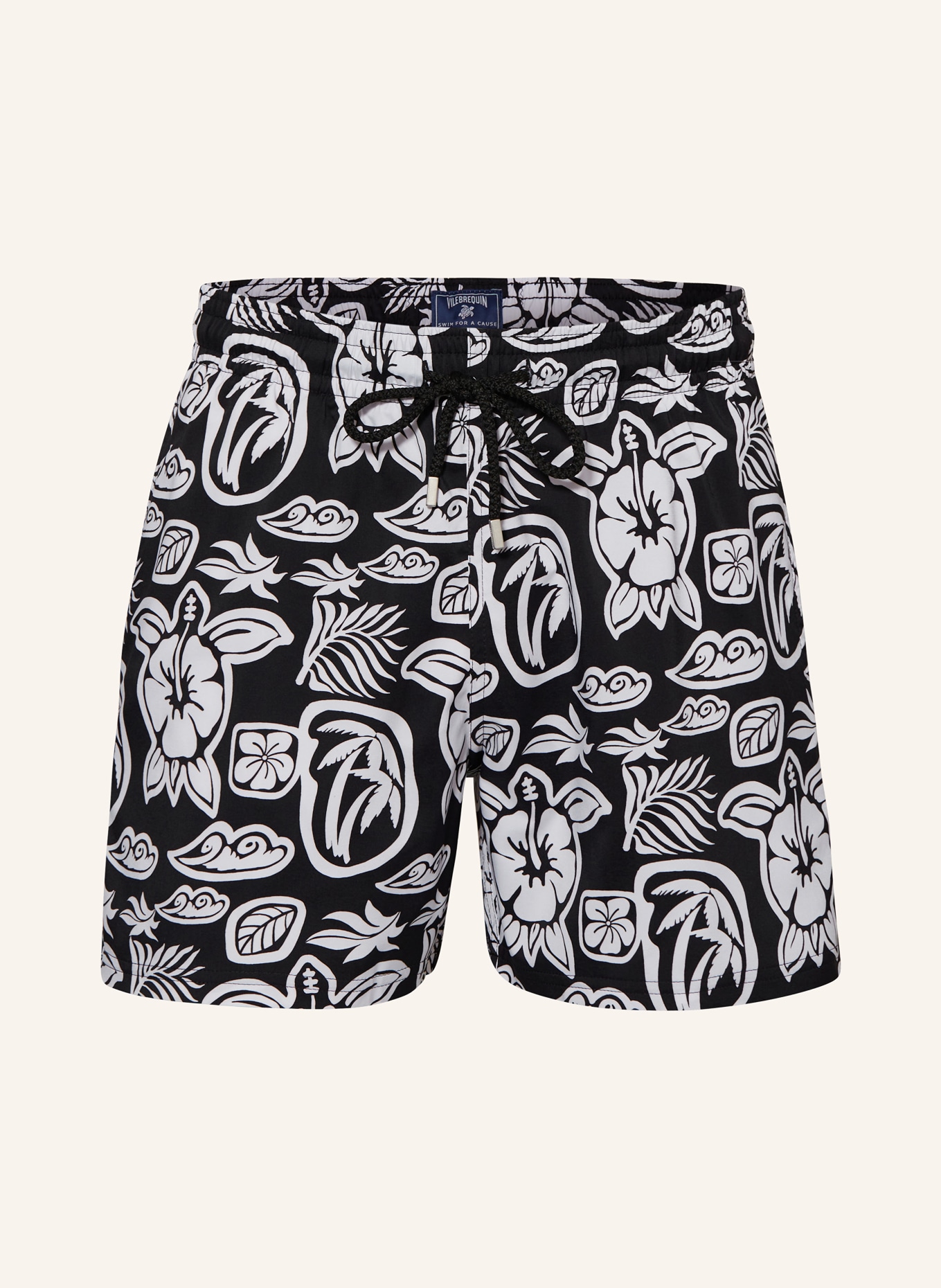 VILEBREQUIN Swim shorts MOORISE, Color: BLACK/ WHITE (Image 1)