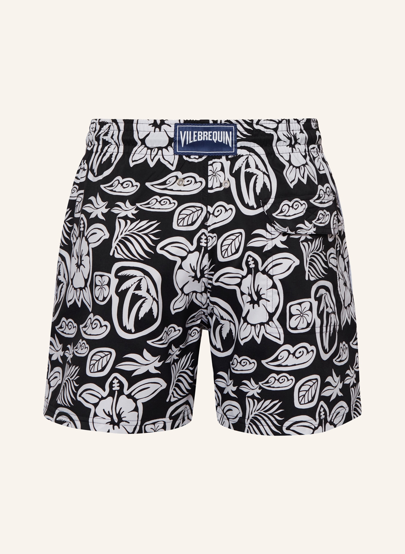 VILEBREQUIN Swim shorts MOORISE, Color: BLACK/ WHITE (Image 2)