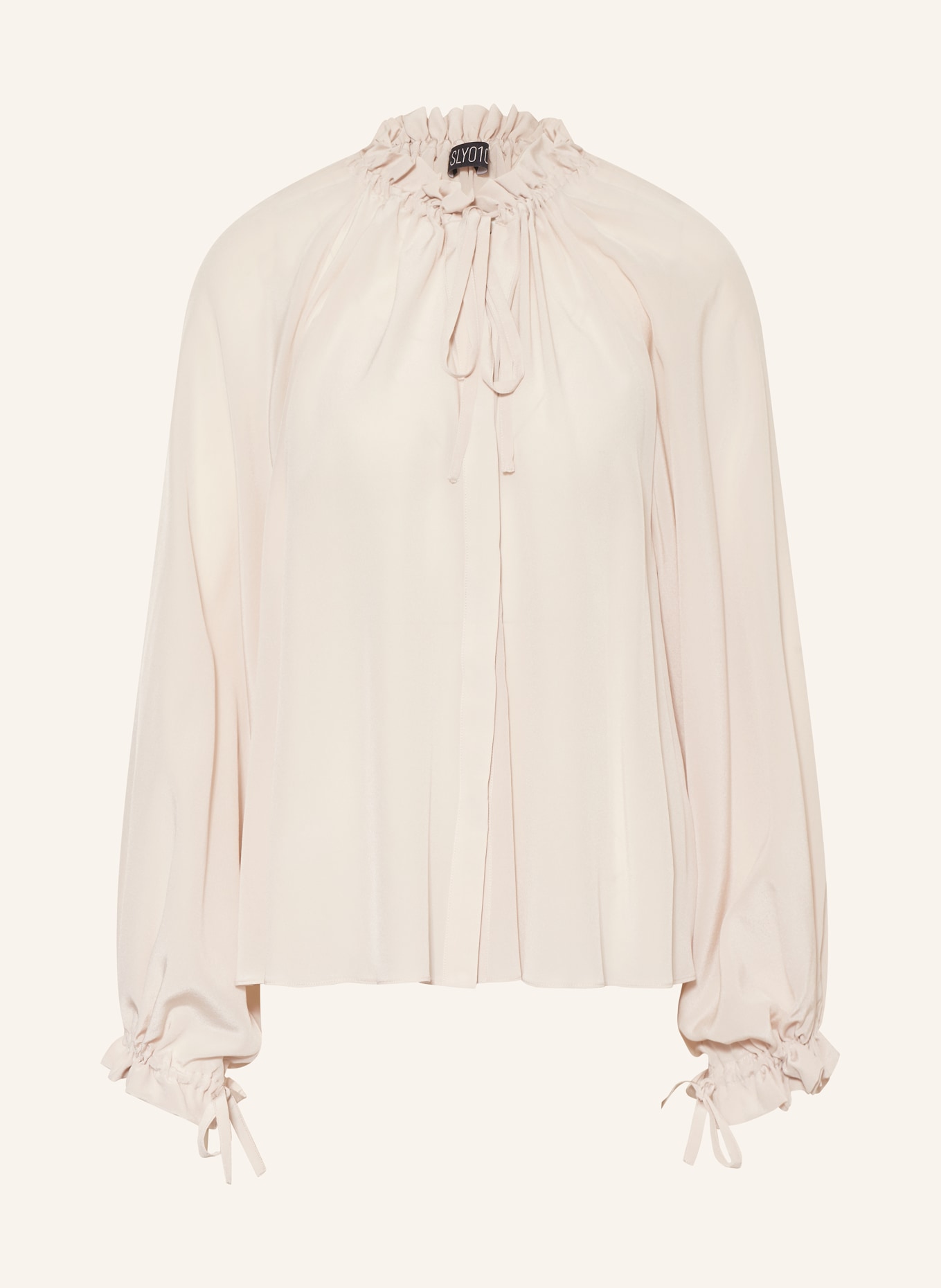 SLY 010 Bow-tie blouse GLENN in silk, Color: CREAM (Image 1)
