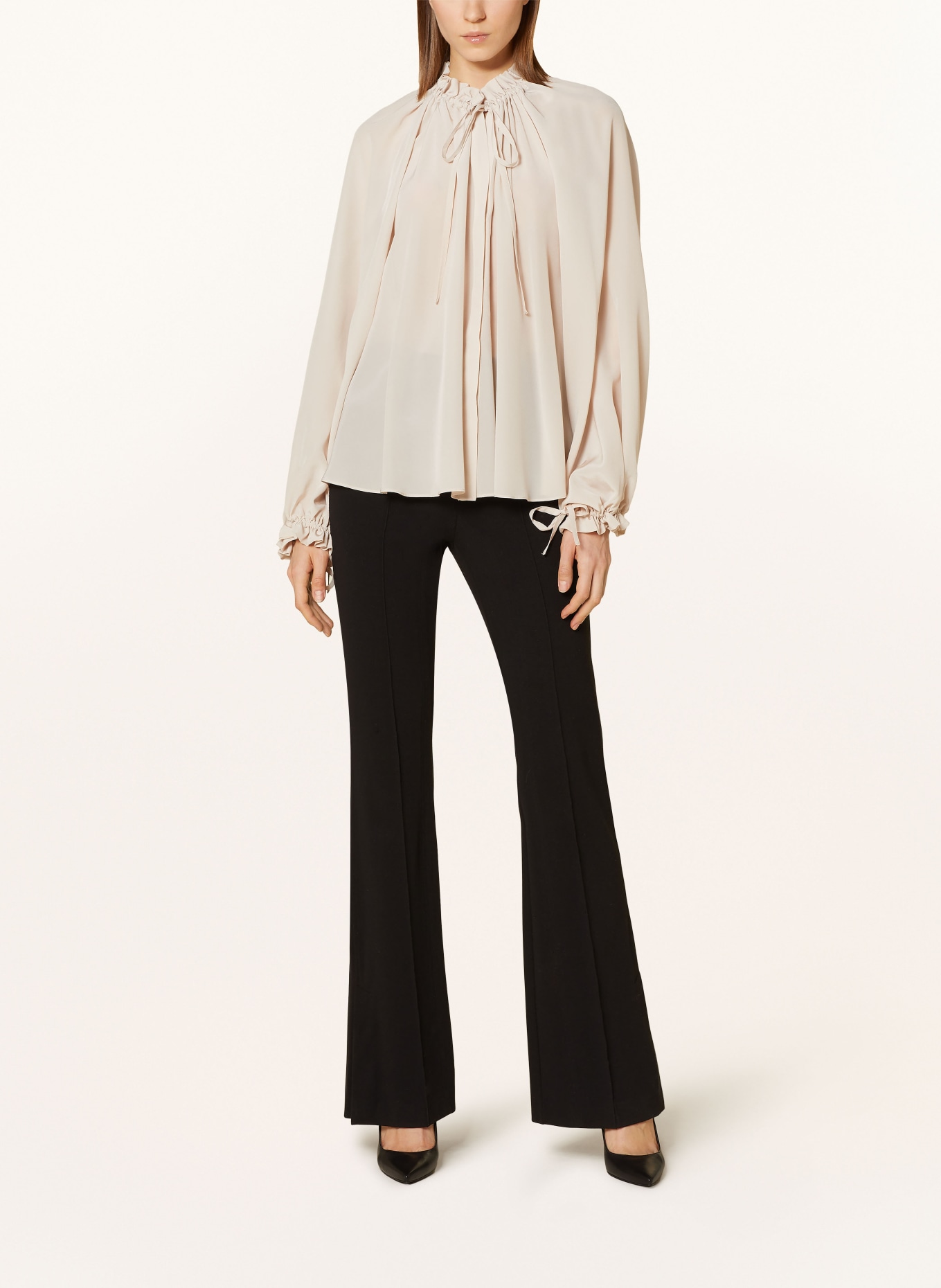 SLY 010 Bow-tie blouse GLENN in silk, Color: CREAM (Image 2)