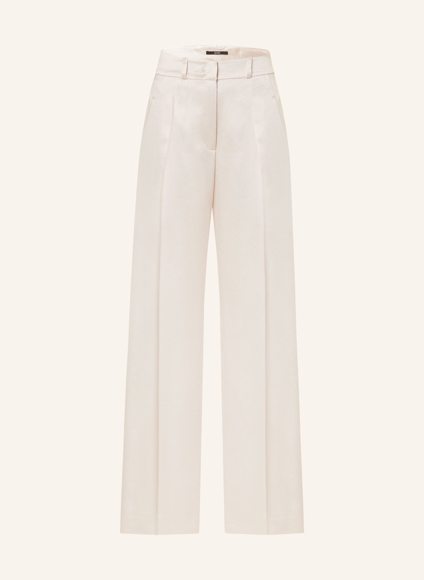 SLY 010 Wide leg trousers FLORA in satin, Color: CREAM (Image 1)