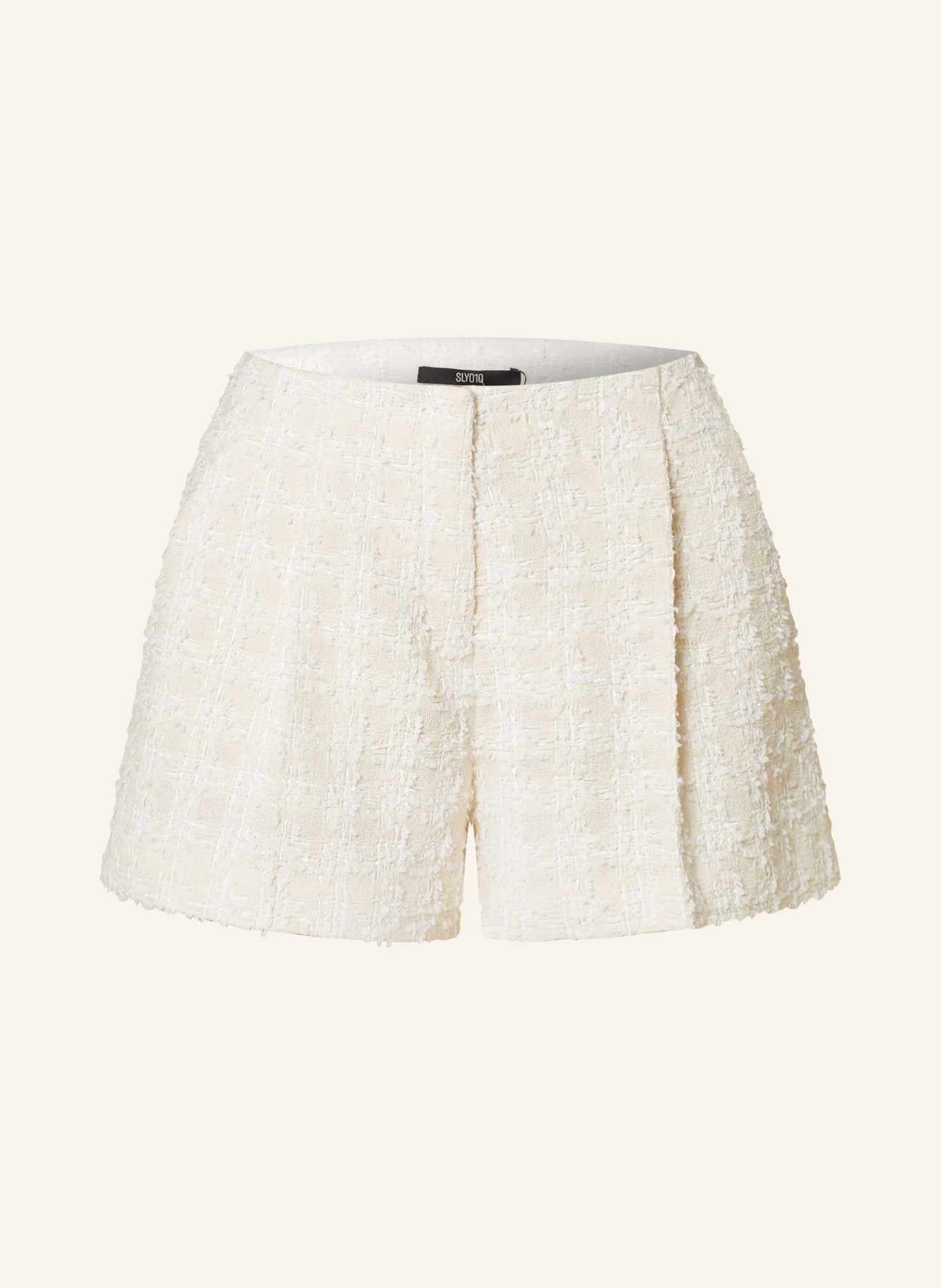 SLY 010 Tweed shorts ALESSIA, Color: CREAM/ WHITE (Image 1)