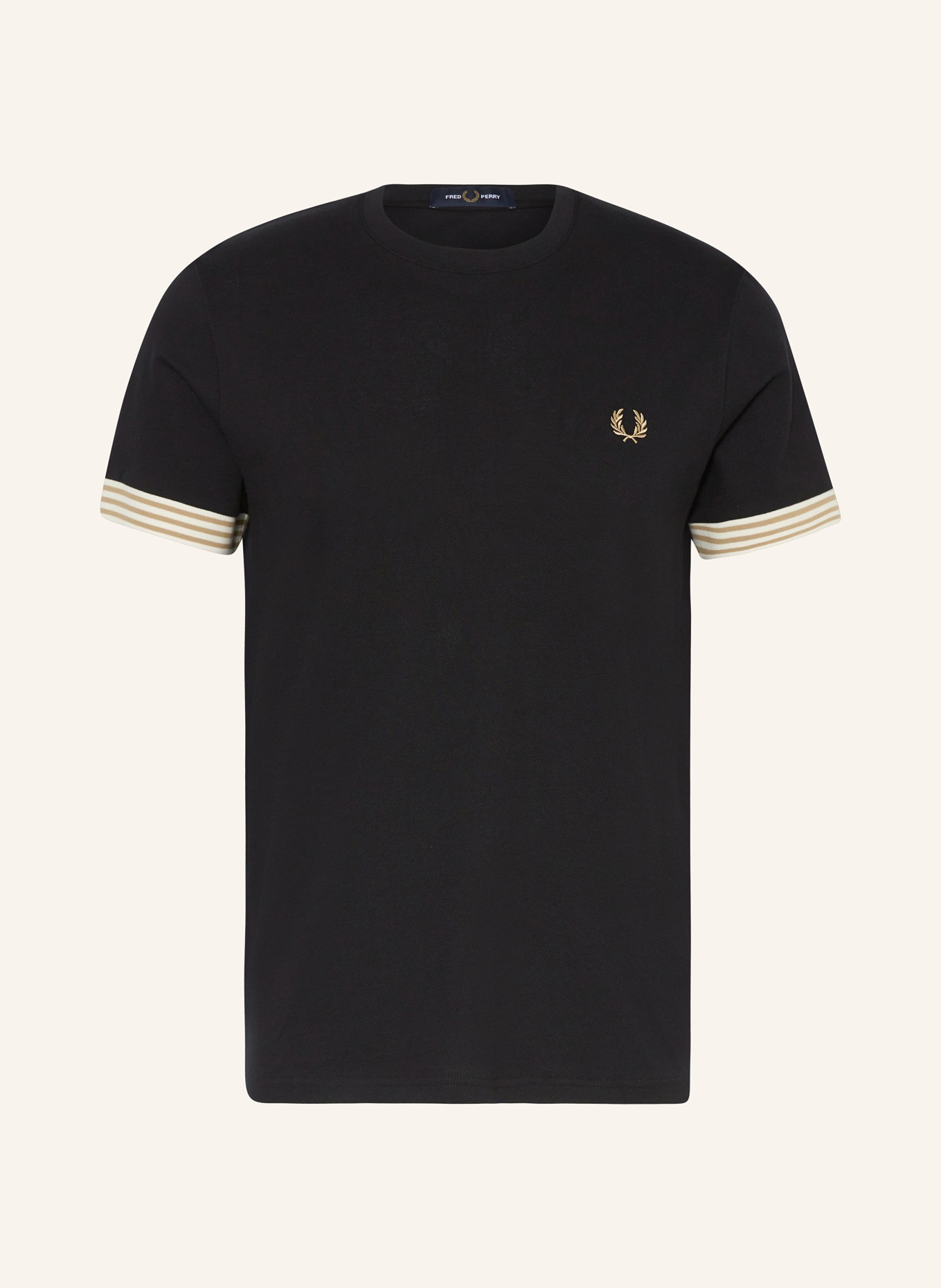FRED PERRY Piqué T-shirt, Color: BLACK (Image 1)