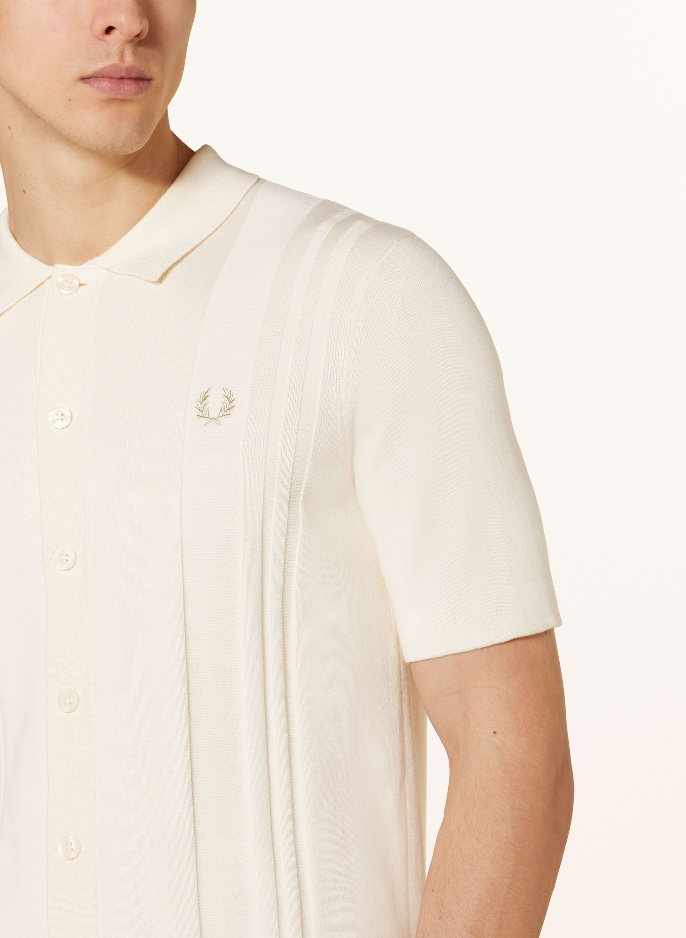 FRED PERRY Knitted polo shirt, Color: ECRU (Image 4)
