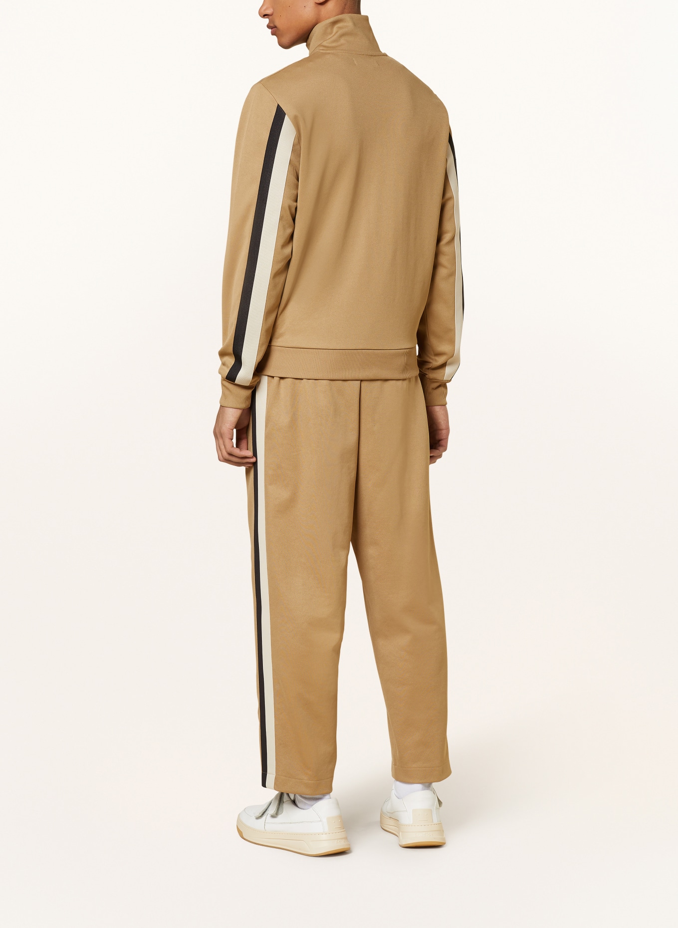 FRED PERRY Track pants with tuxedo stripes, Color: CAMEL/ ECRU/ BLACK (Image 3)