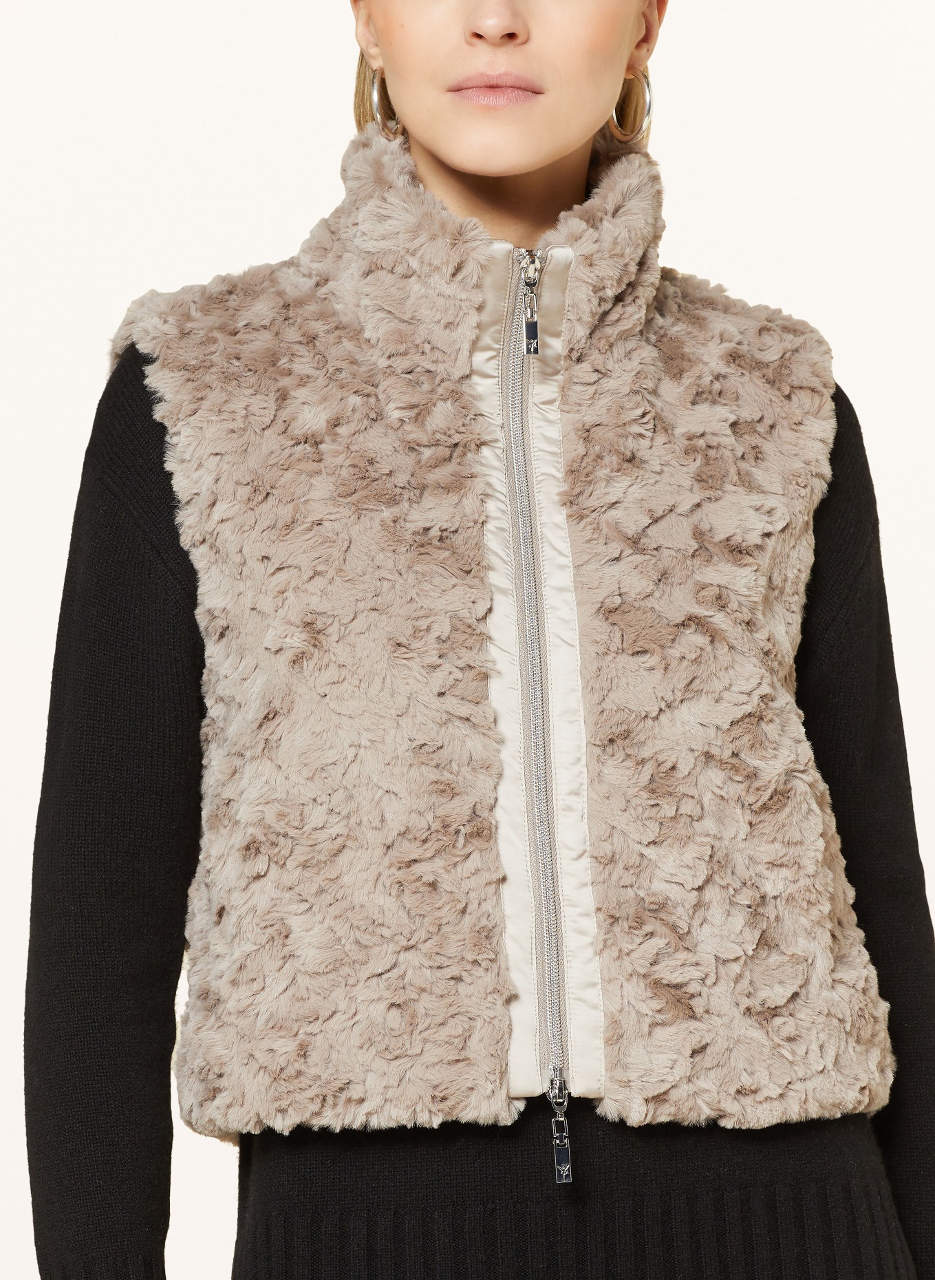 monari Faux fur vest, Color: BROWN (Image 4)