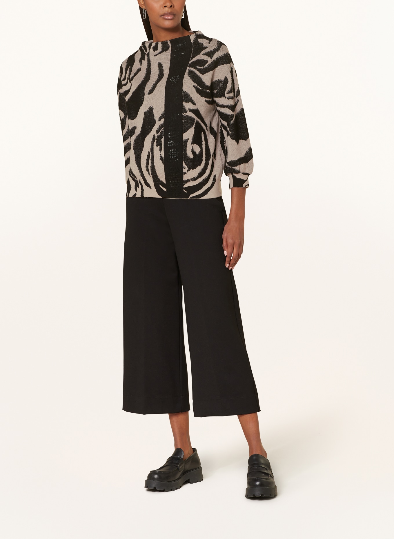monari Sweater with decorative gems, Color: BEIGE/ BLACK (Image 2)