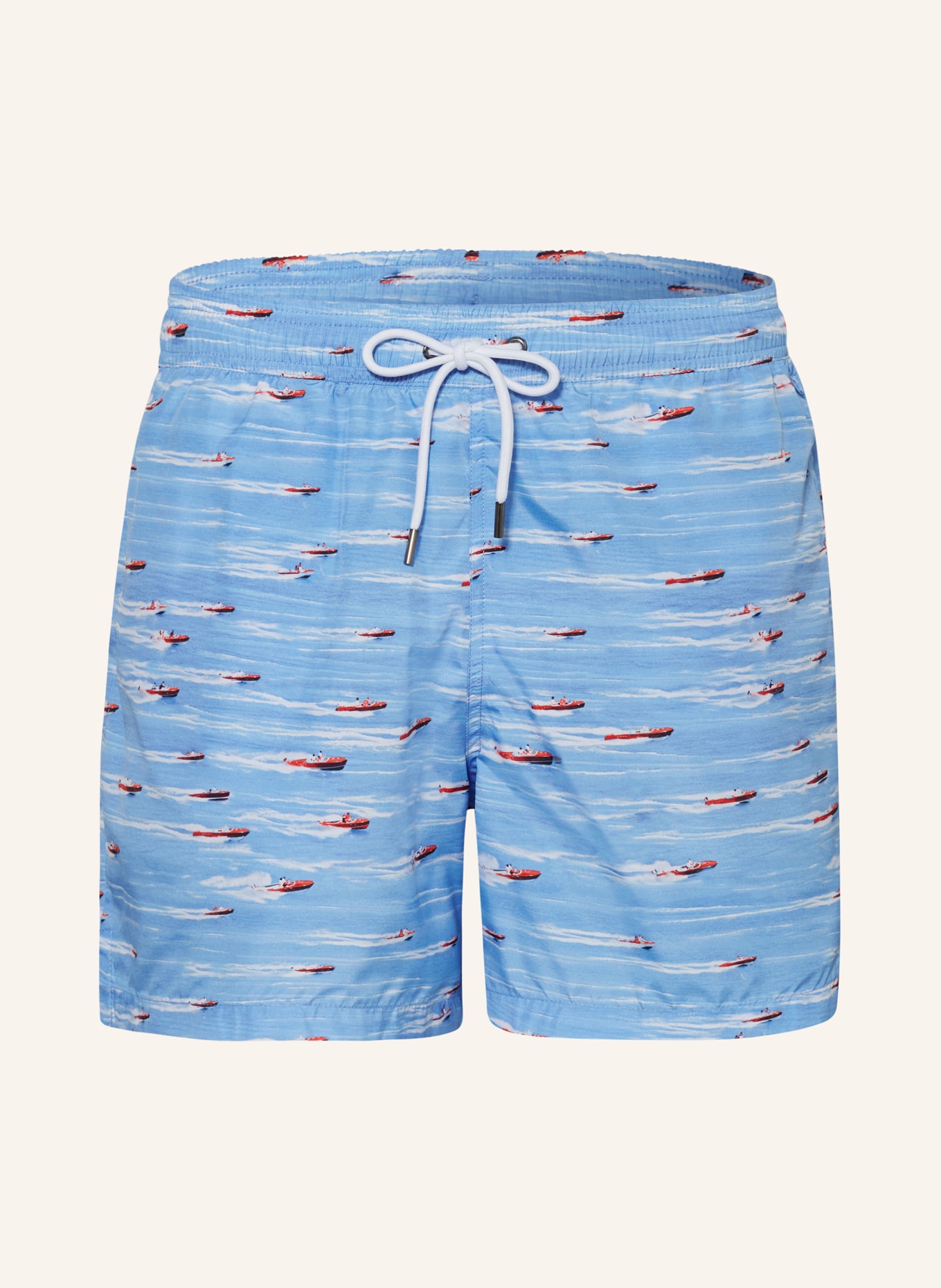 mey Swim shorts series RACING BOAT, Color: TURQUOISE/ WHITE/ RED (Image 1)