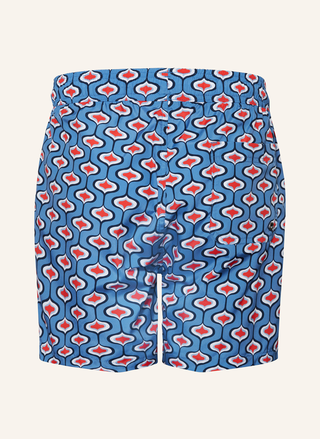 mey Swim shorts series DAMASK, Color: BLUE GRAY/ RED/ BLACK (Image 2)