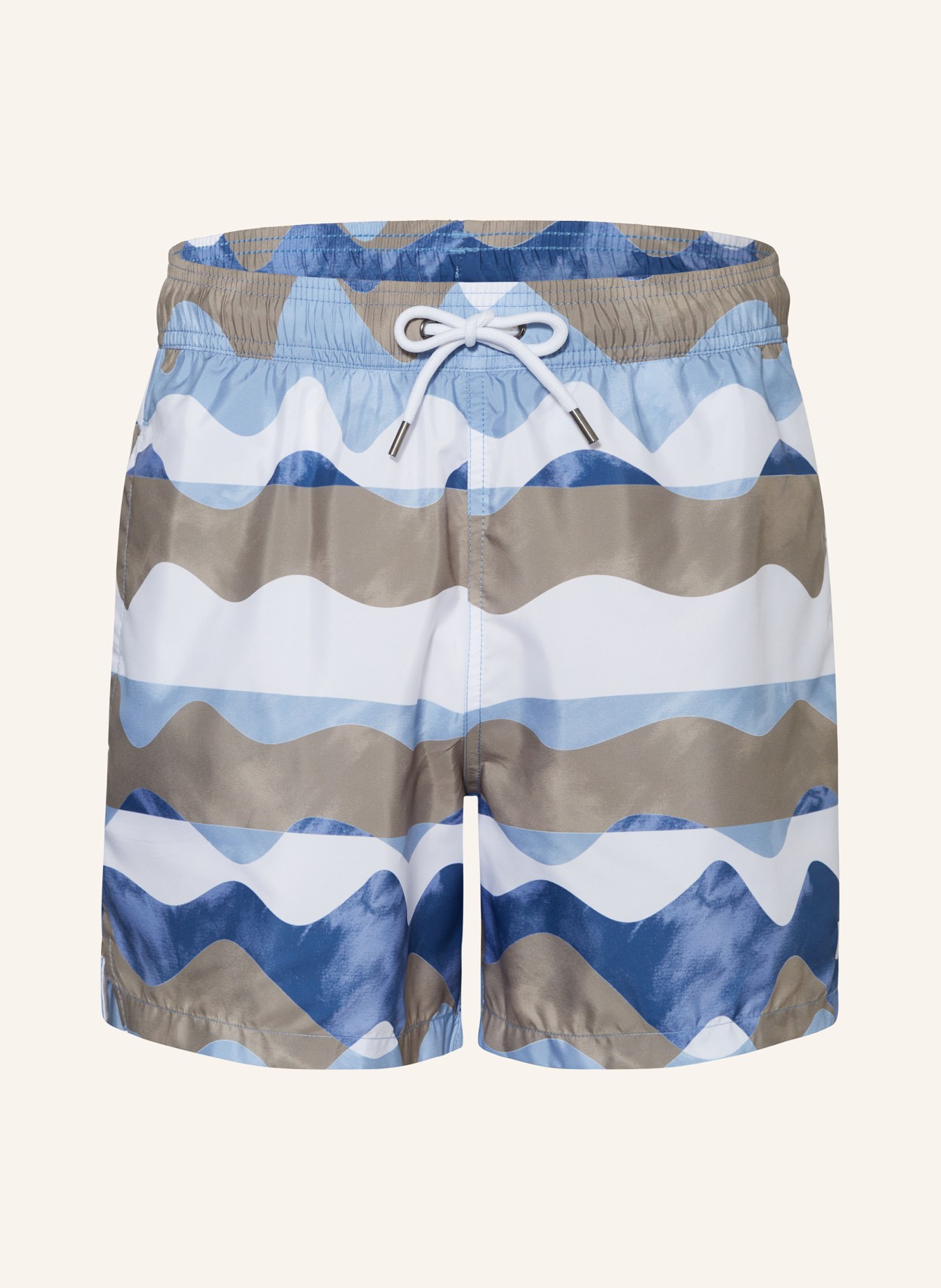 mey Swim shorts series WAVES, Color: BLUE/ WHITE/ BEIGE (Image 1)