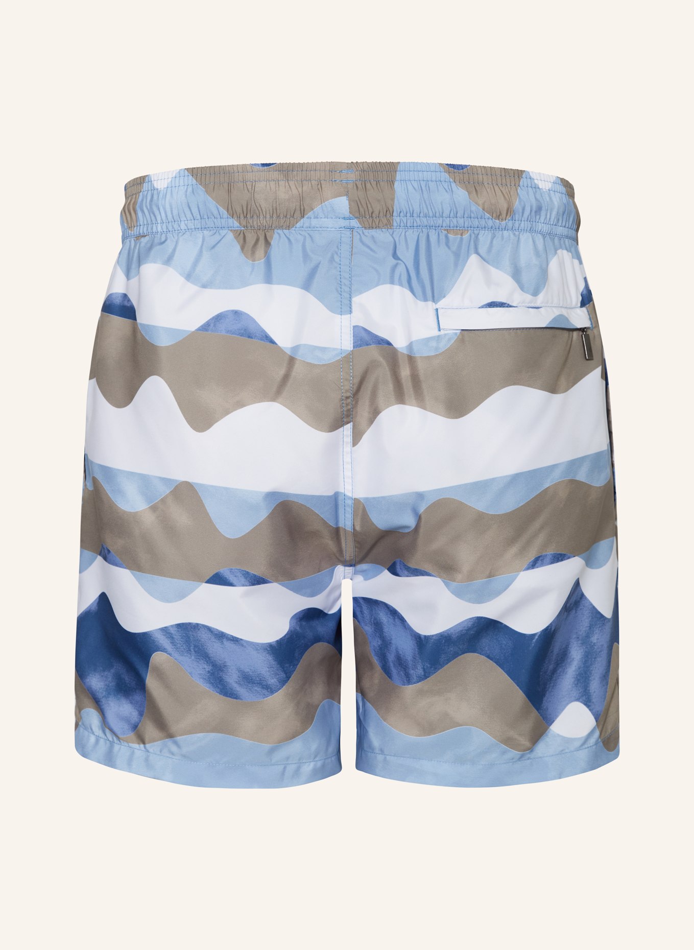 mey Swim shorts series WAVES, Color: BLUE/ WHITE/ BEIGE (Image 2)