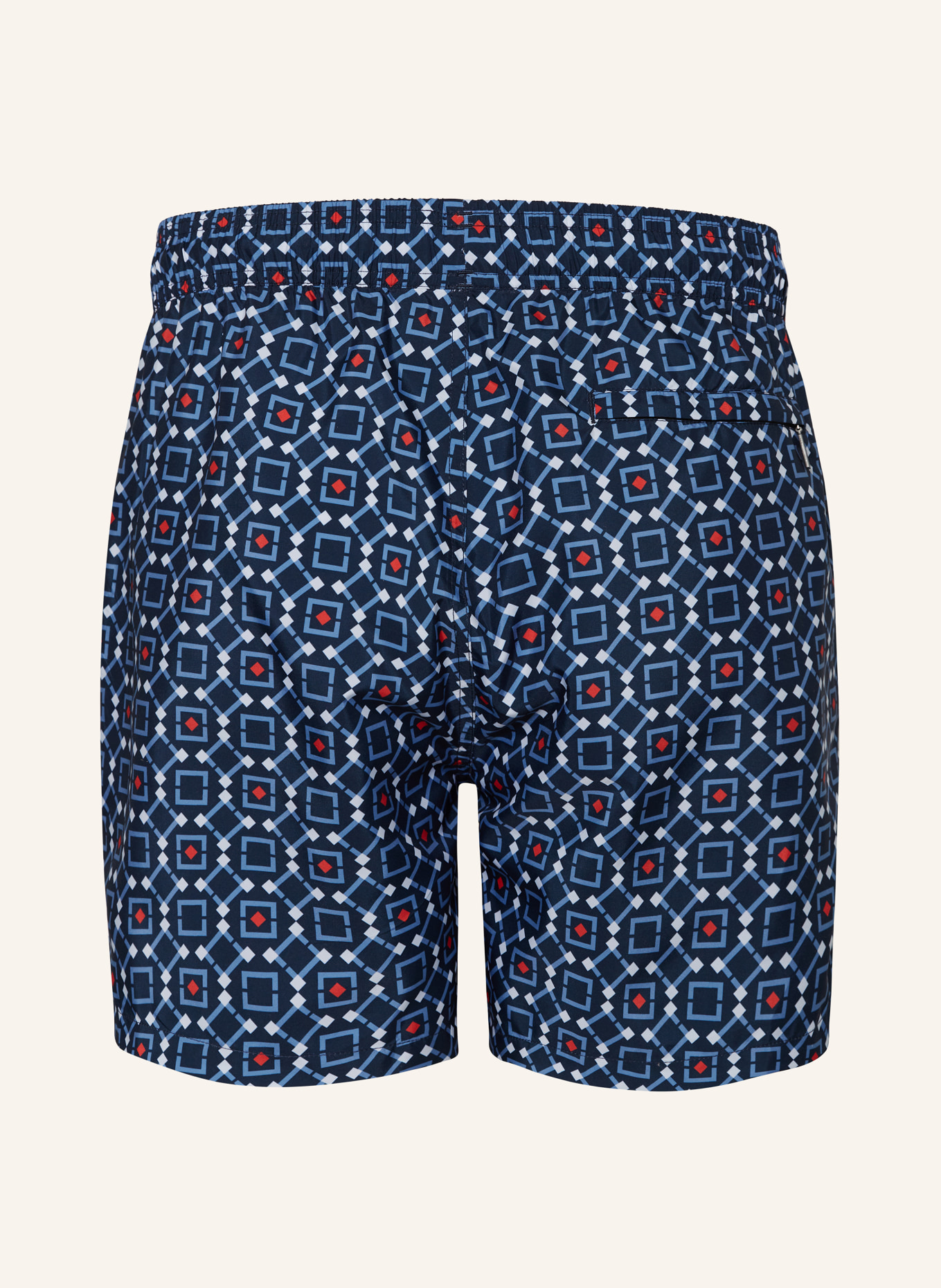 mey Swim shorts series TILE, Color: DARK BLUE/ BLUE GRAY/ RED (Image 2)