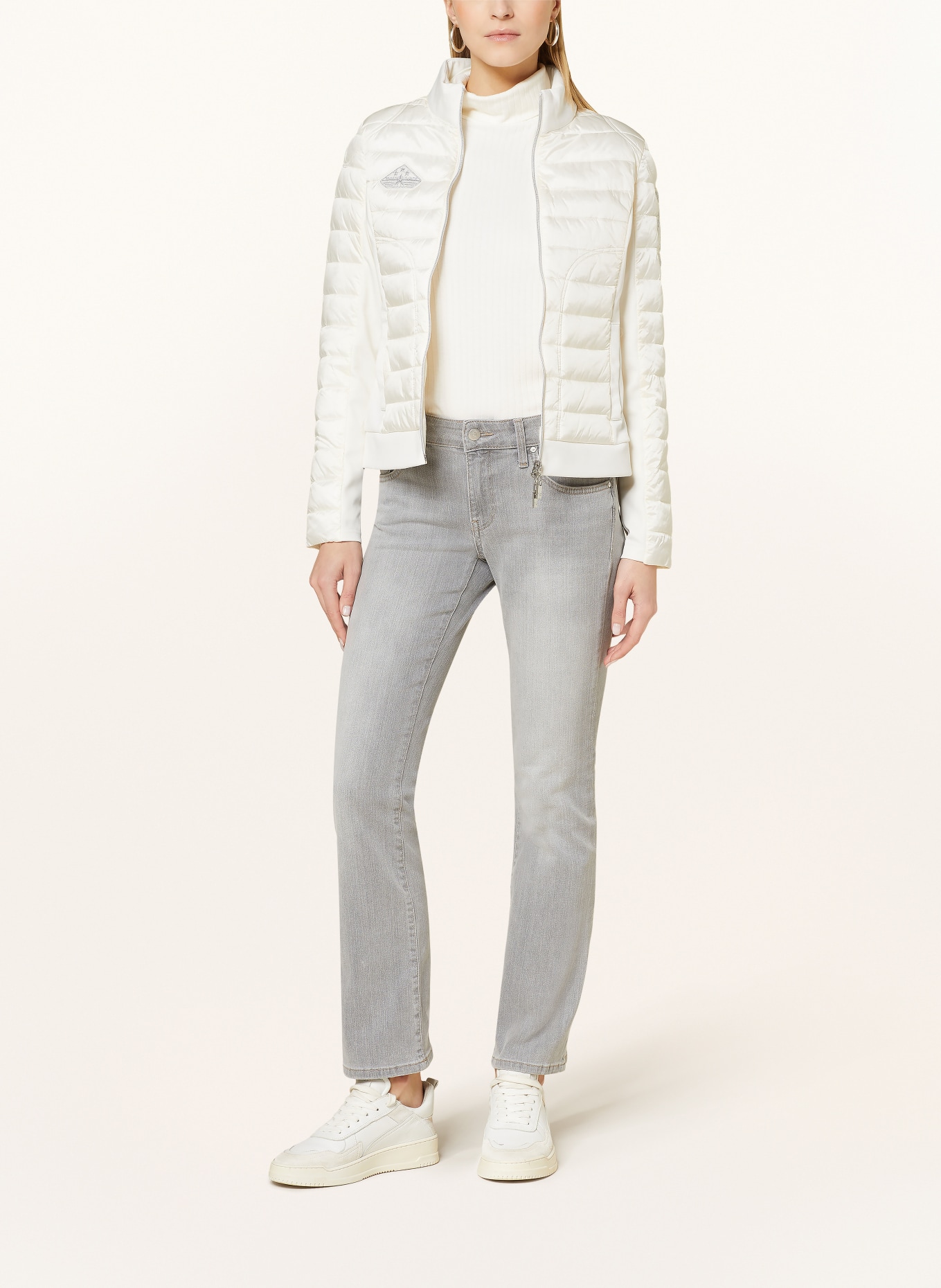 monari Quilted jacket in mixed materials, Color: CREAM (Image 2)