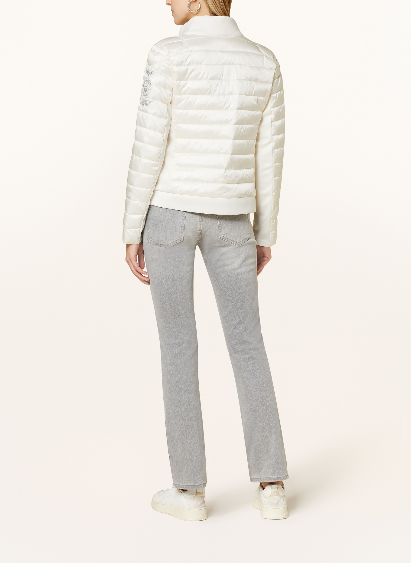 monari Quilted jacket in mixed materials, Color: CREAM (Image 3)