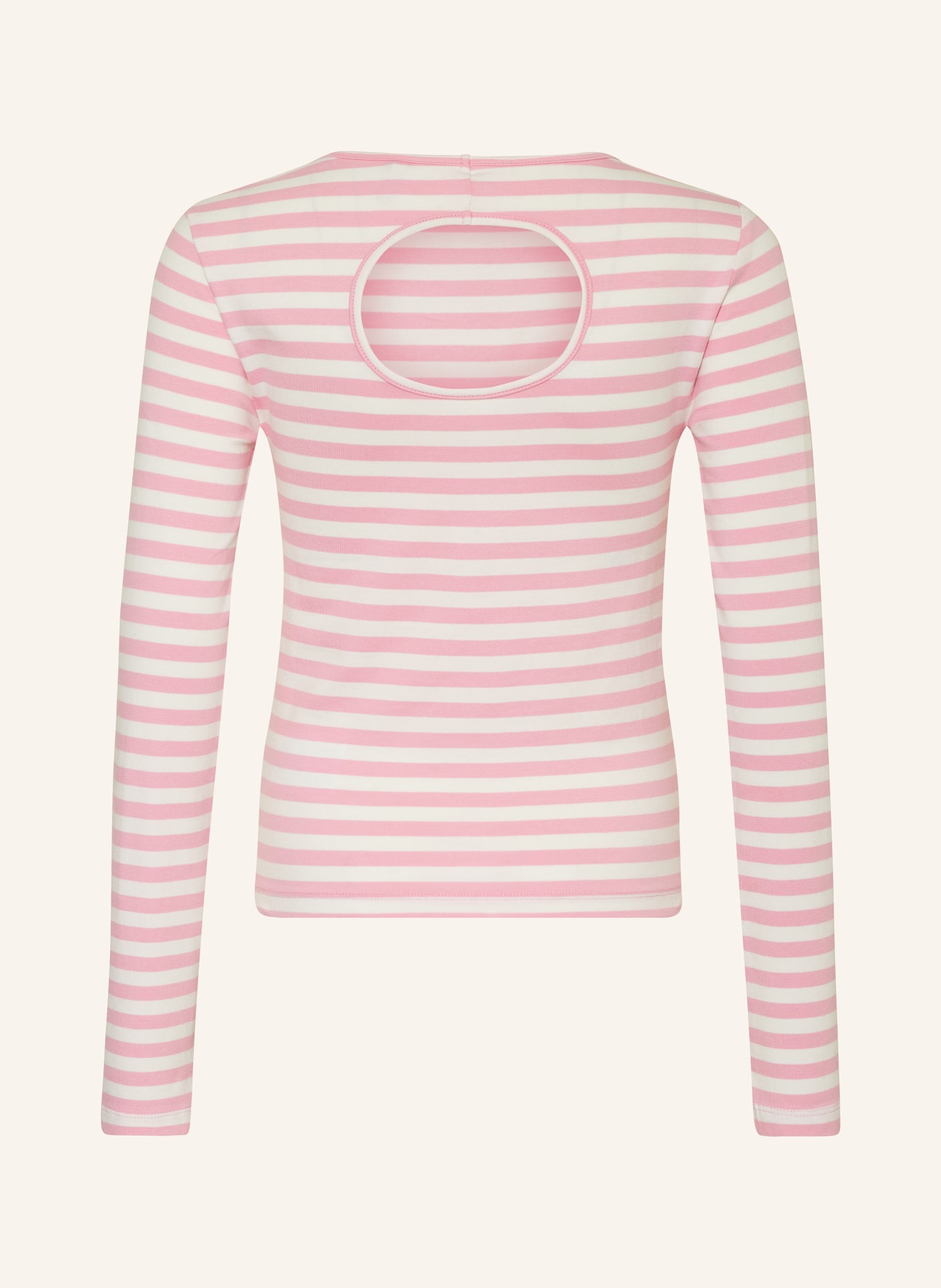 ONLY Longsleeve mit Cut-out, Farbe: WEISS/ ROSA (Bild 2)