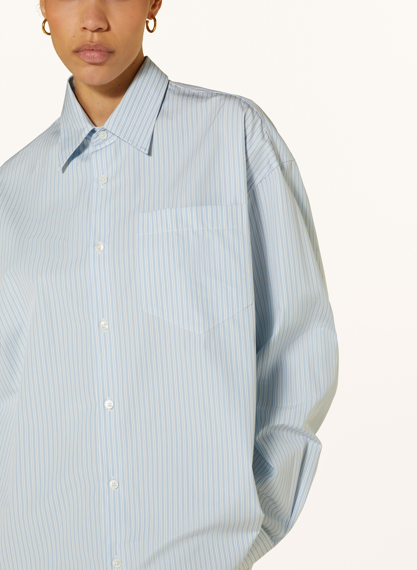 AMI PARIS Shirt blouse, Color: LIGHT BLUE/ WHITE (Image 4)