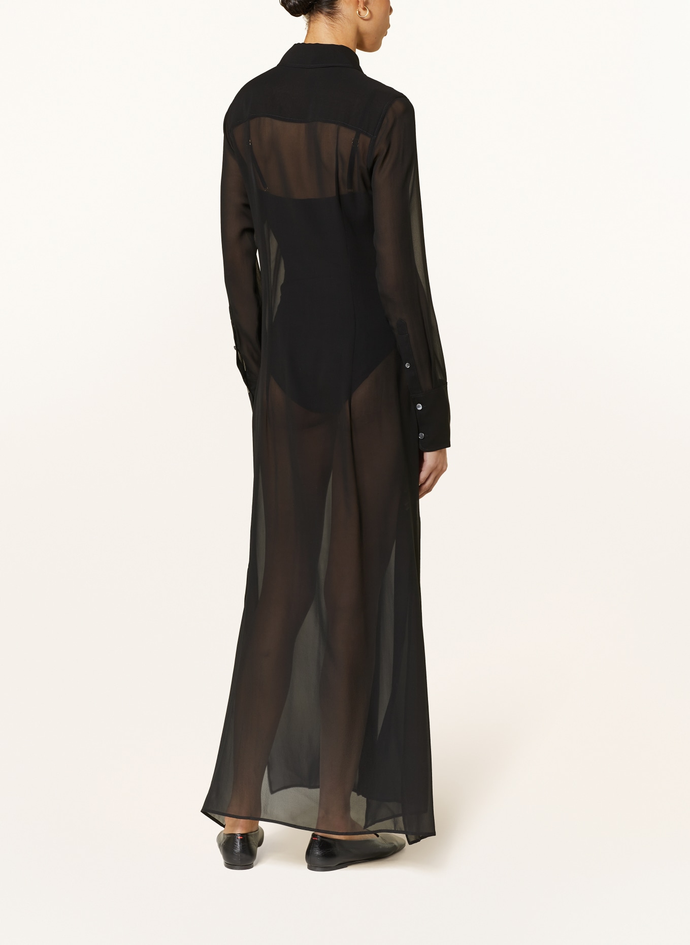 AMI PARIS Shirt dress in silk, Color: BLACK (Image 3)