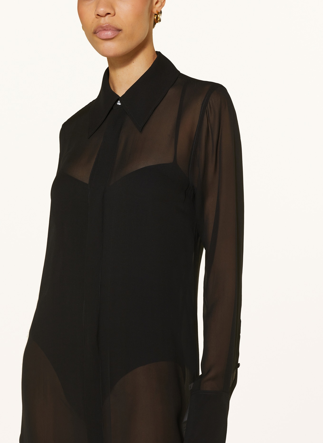 AMI PARIS Shirt dress in silk, Color: BLACK (Image 4)