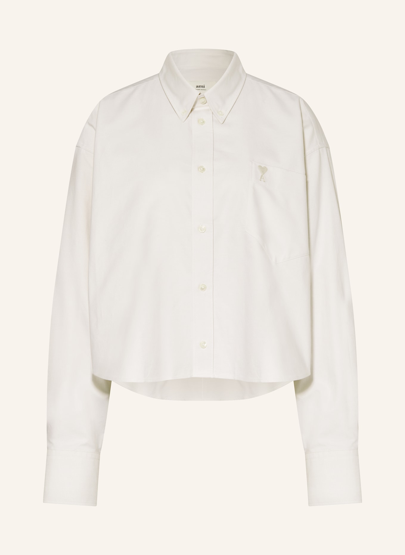 AMI PARIS Cropped shirt blouse, Color: ECRU (Image 1)