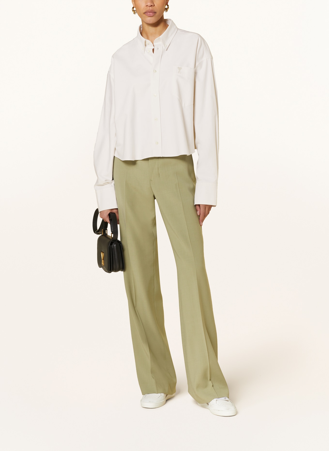 AMI PARIS Cropped shirt blouse, Color: ECRU (Image 2)