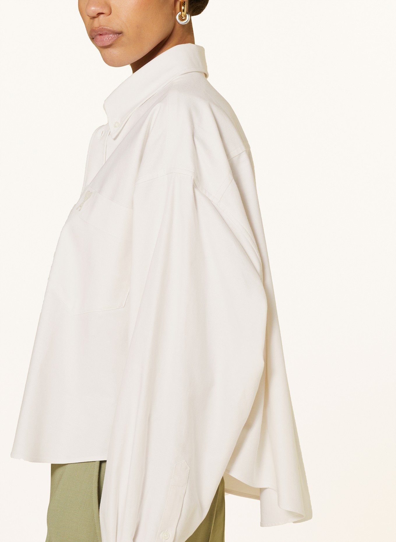 AMI PARIS Cropped-Hemdbluse, Farbe: ECRU (Bild 4)