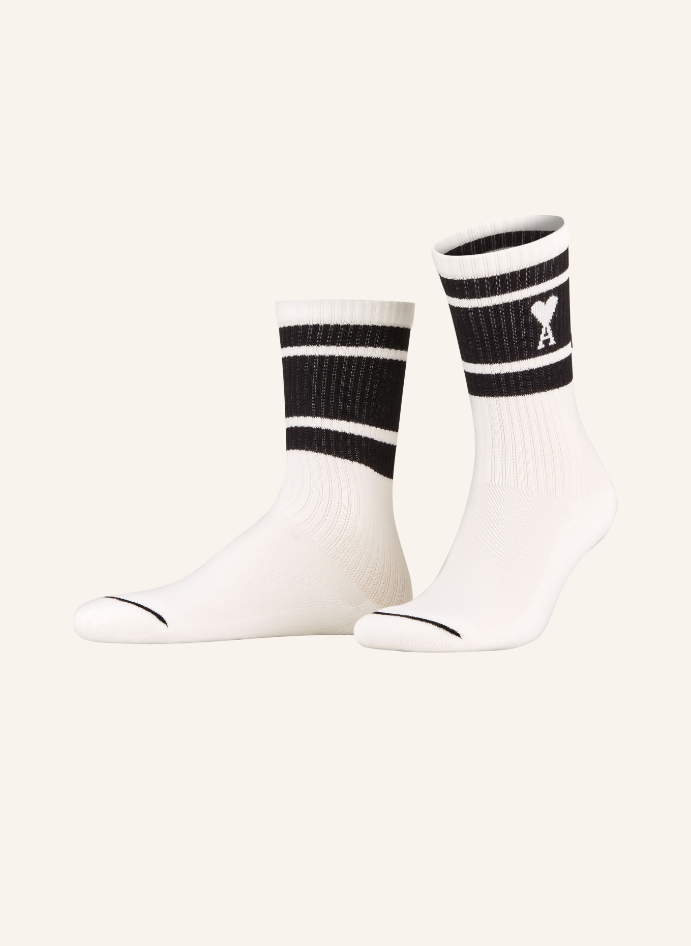 AMI PARIS Socks, Color: BLACK BLACK (Image 1)
