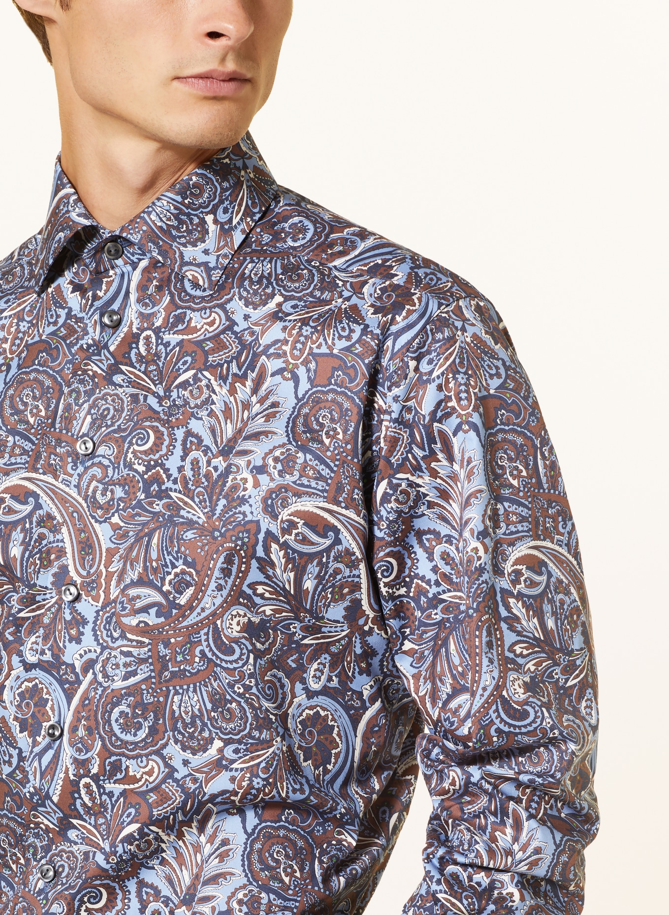ETON Shirt contemporary fit, Color: BLUE/ BROWN/ CREAM (Image 4)