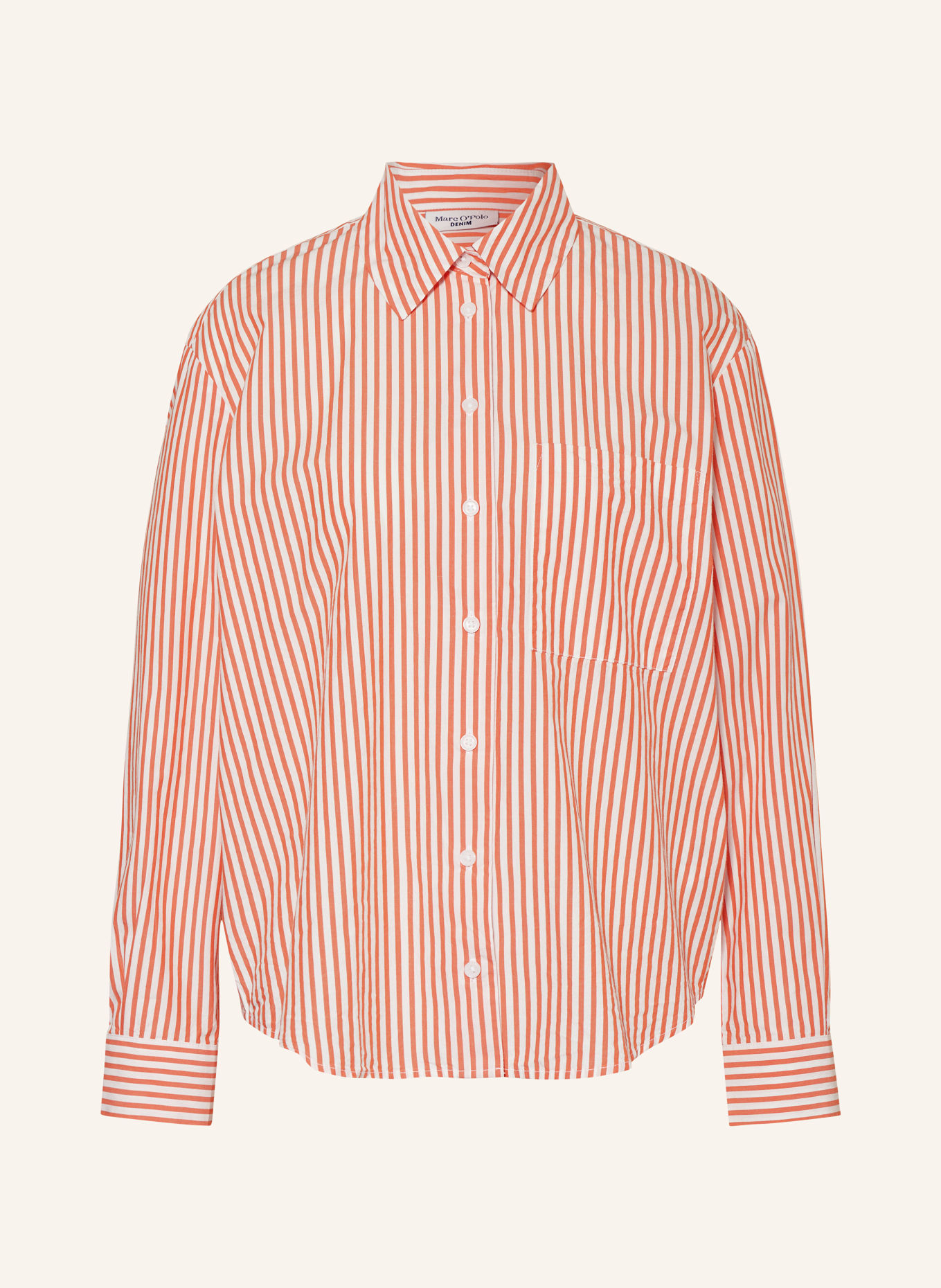 Marc O'Polo DENIM Shirt blouse, Color: SALMON/ WHITE (Image 1)