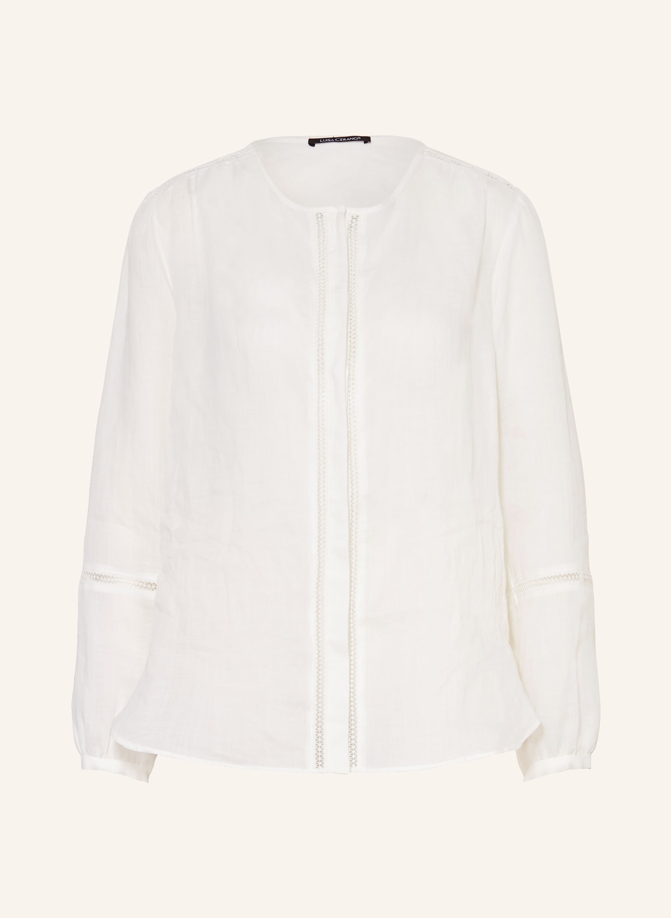 LUISA CERANO Blouse with broderie anglaise, Color: WHITE (Image 1)