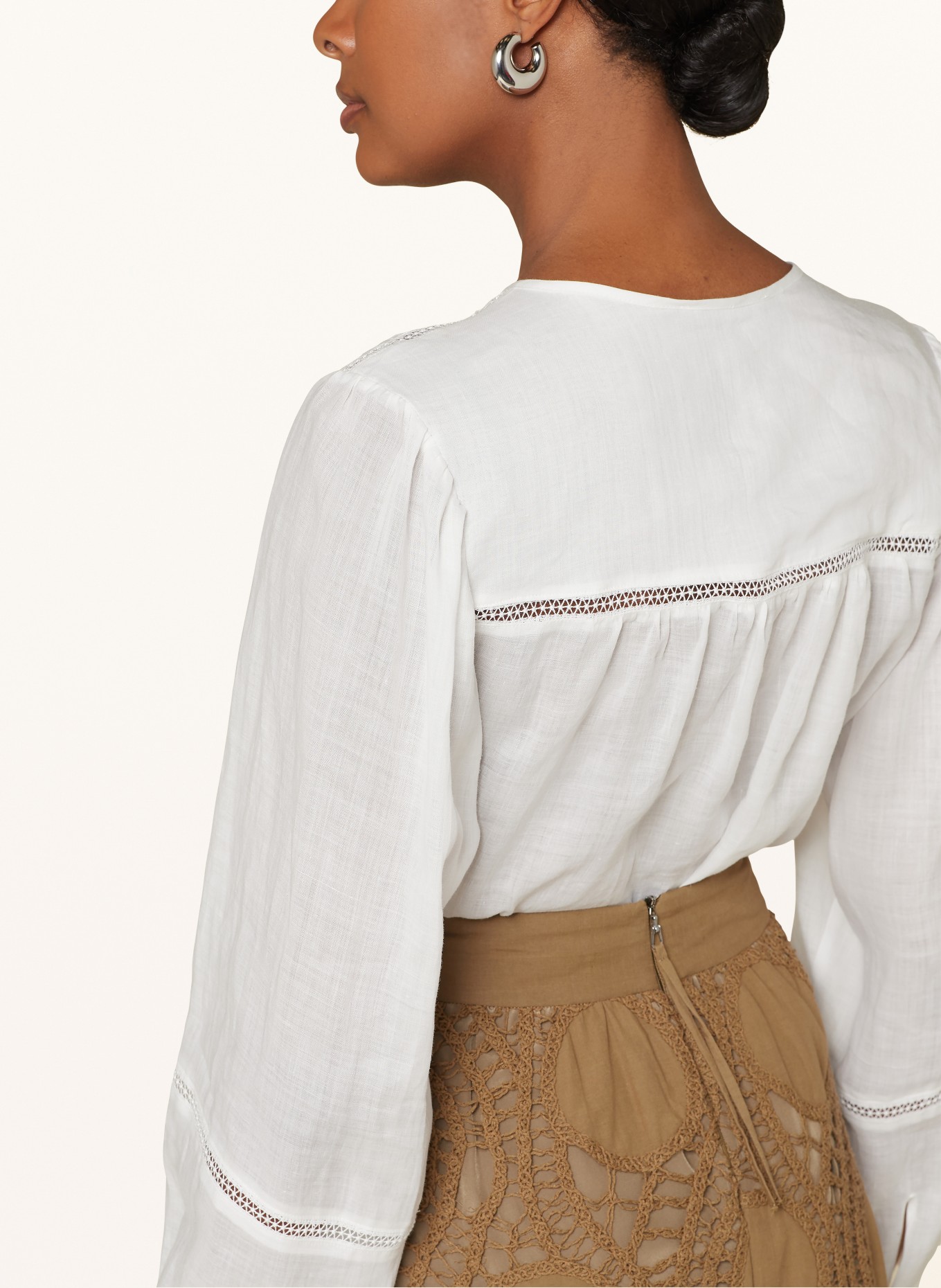 LUISA CERANO Blouse with broderie anglaise, Color: WHITE (Image 4)