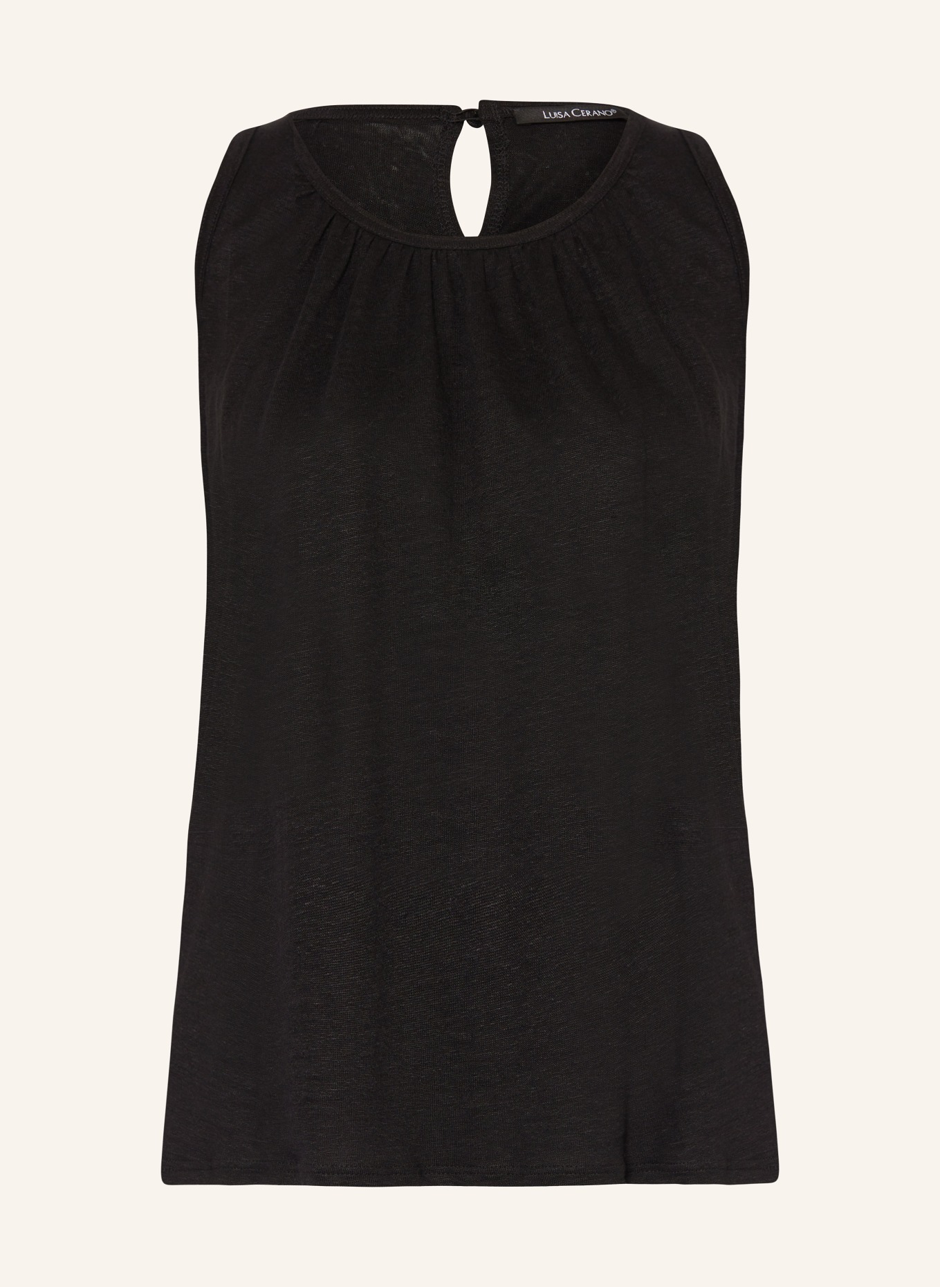 LUISA CERANO Linen top, Color: BLACK (Image 1)