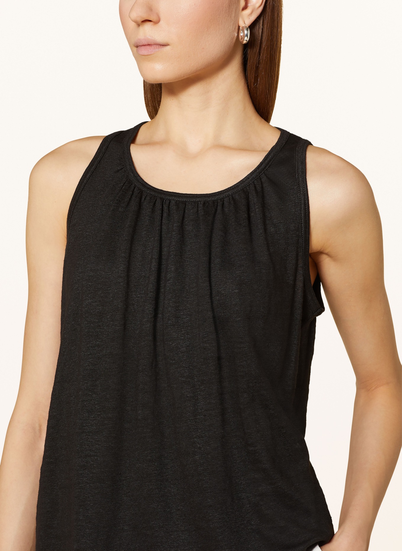 LUISA CERANO Linen top, Color: BLACK (Image 4)