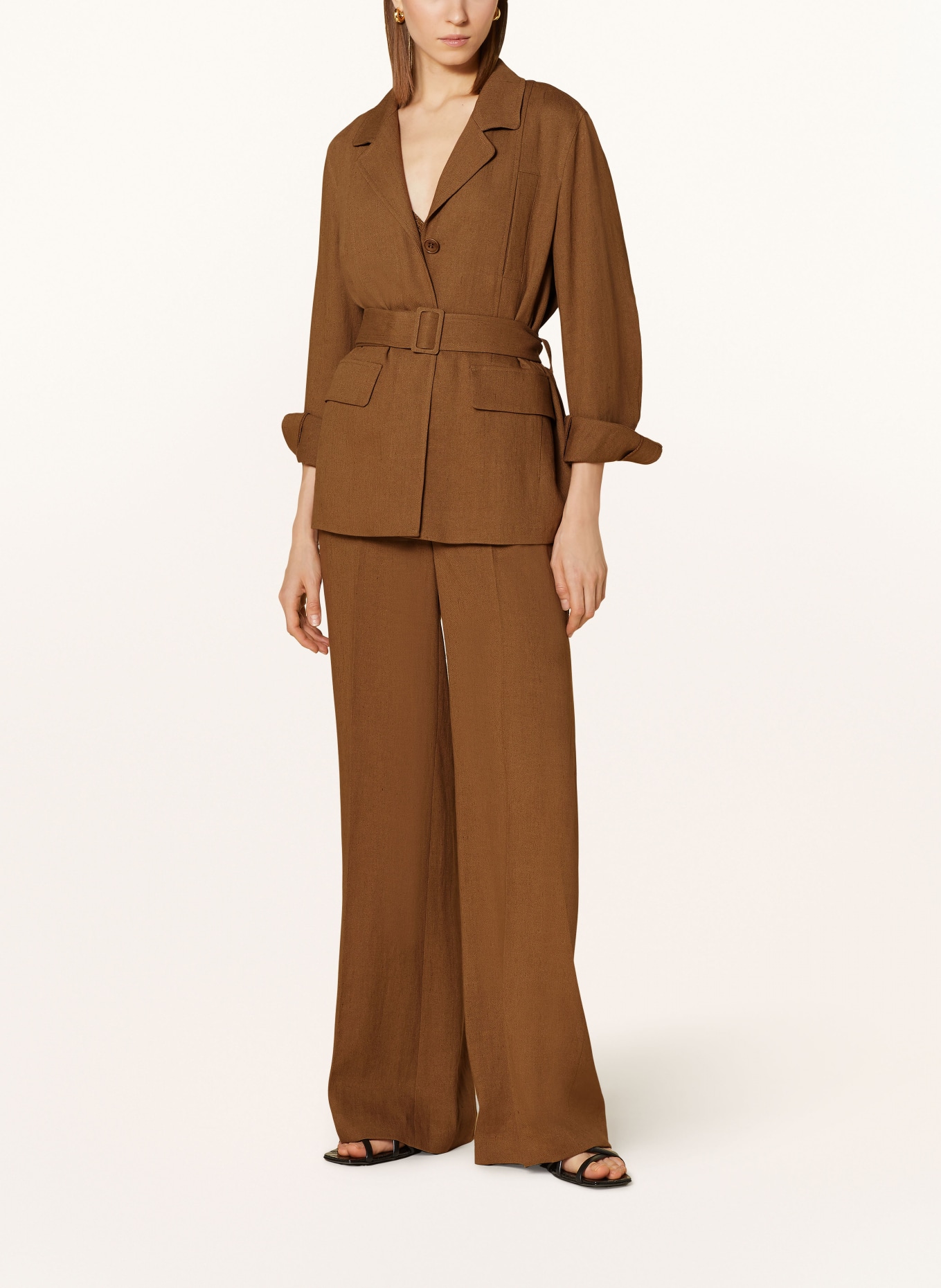LUISA CERANO Blazer with linen, Color: OLIVE (Image 2)